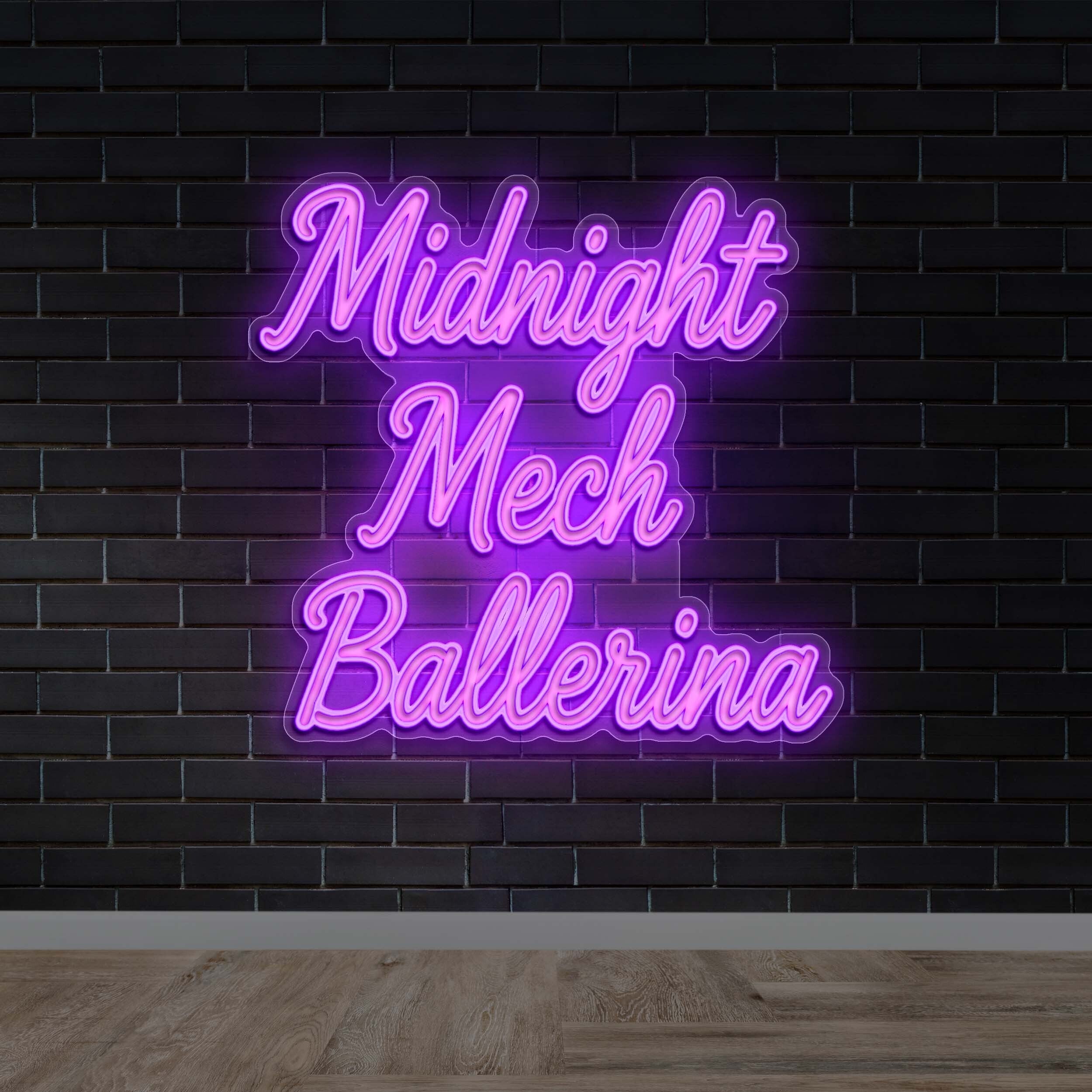 Midnight Mech Ballerina - Premium Neon Artwork
