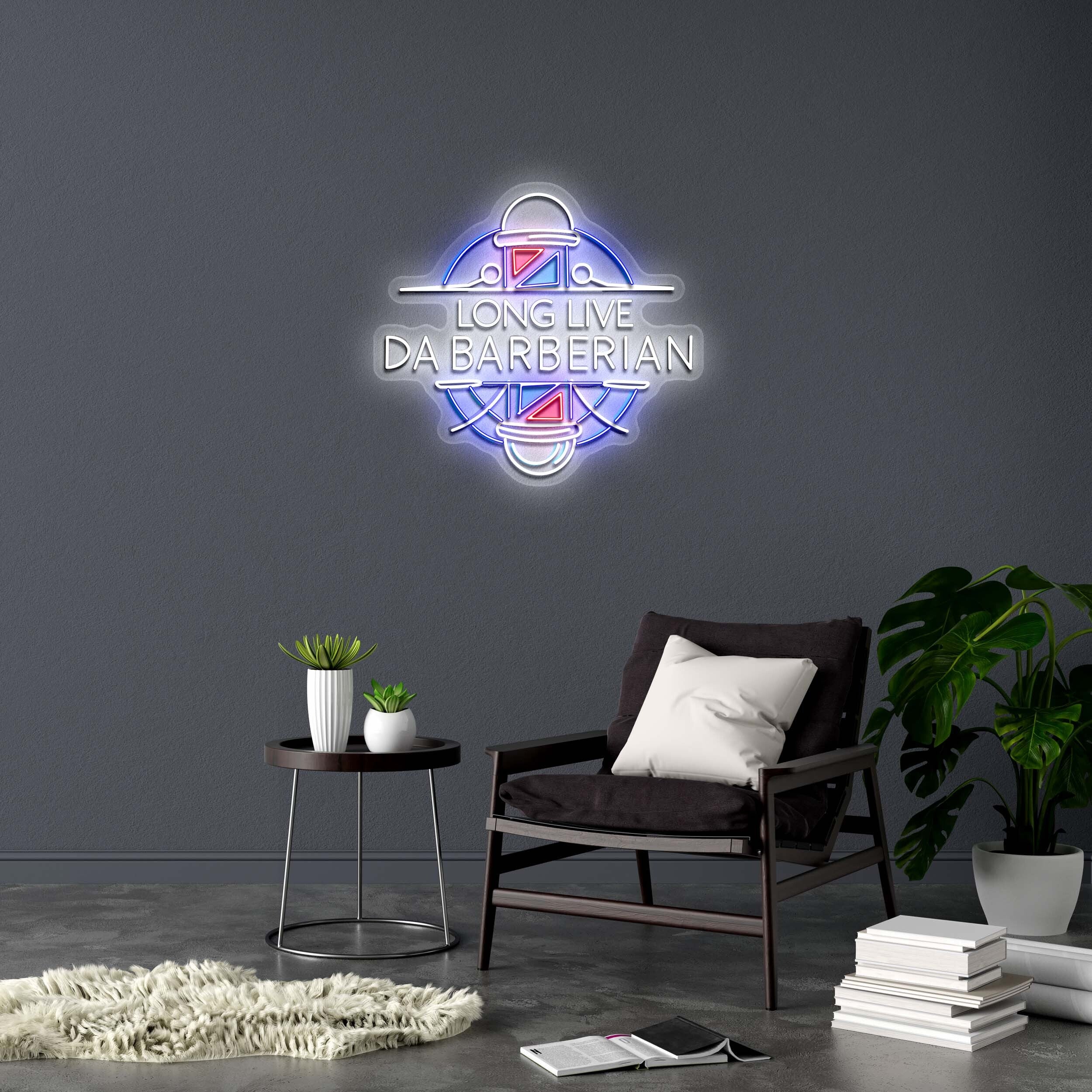 LONG LIVE DA BARBERIAN - Premium Neon Artwork
