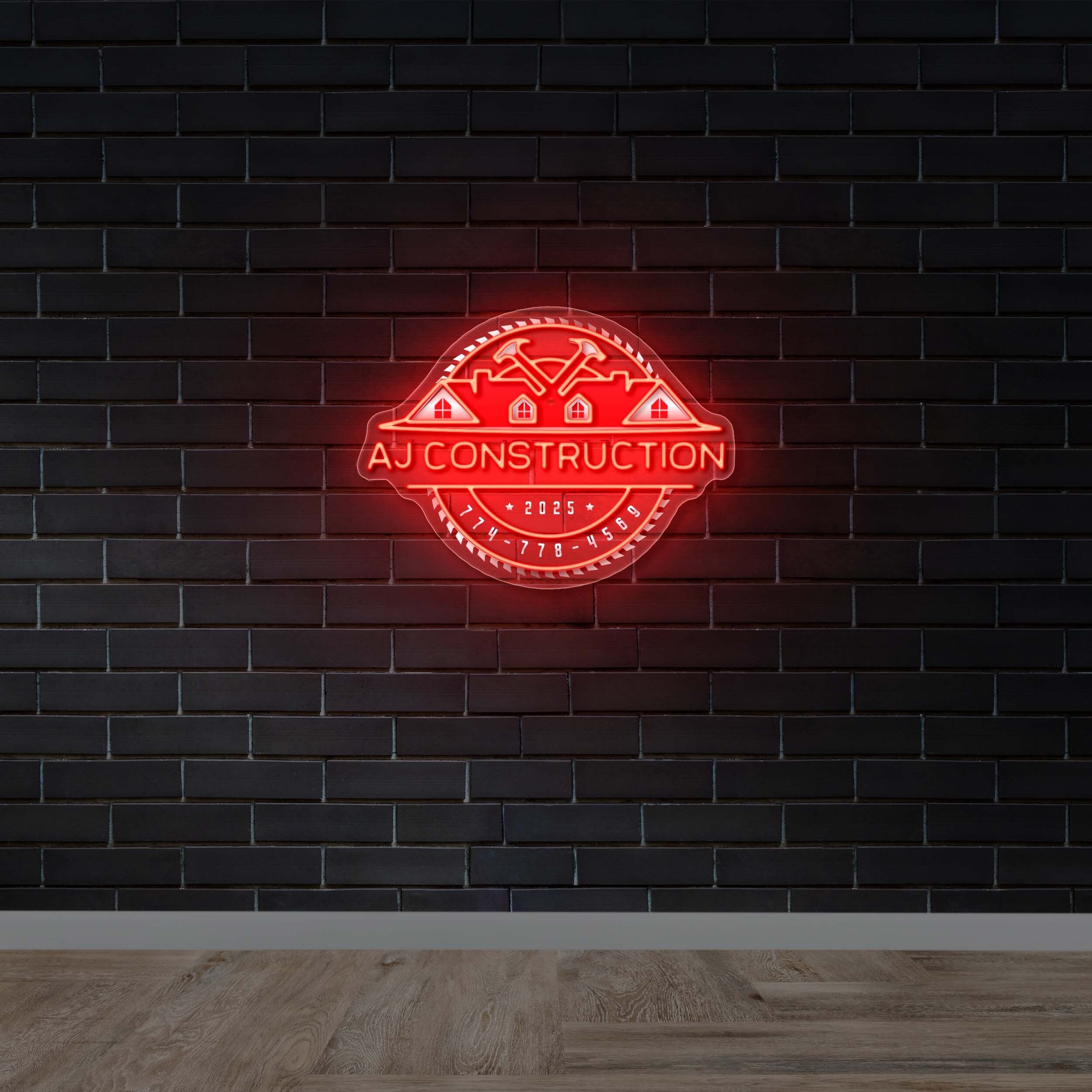 AJ Construction - Premium Neon Artwork