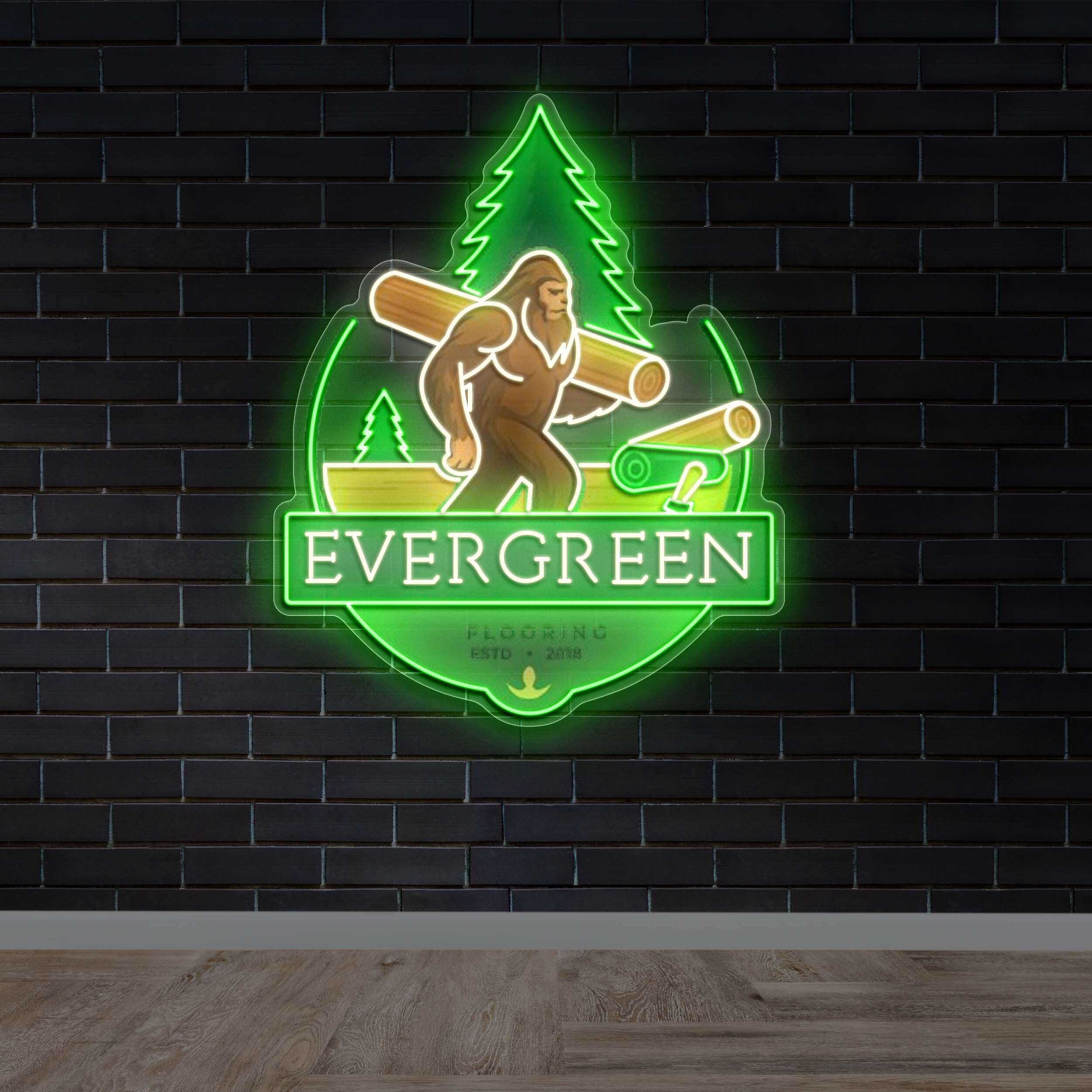 Evergreen Flooring - Premium Neon Artwork