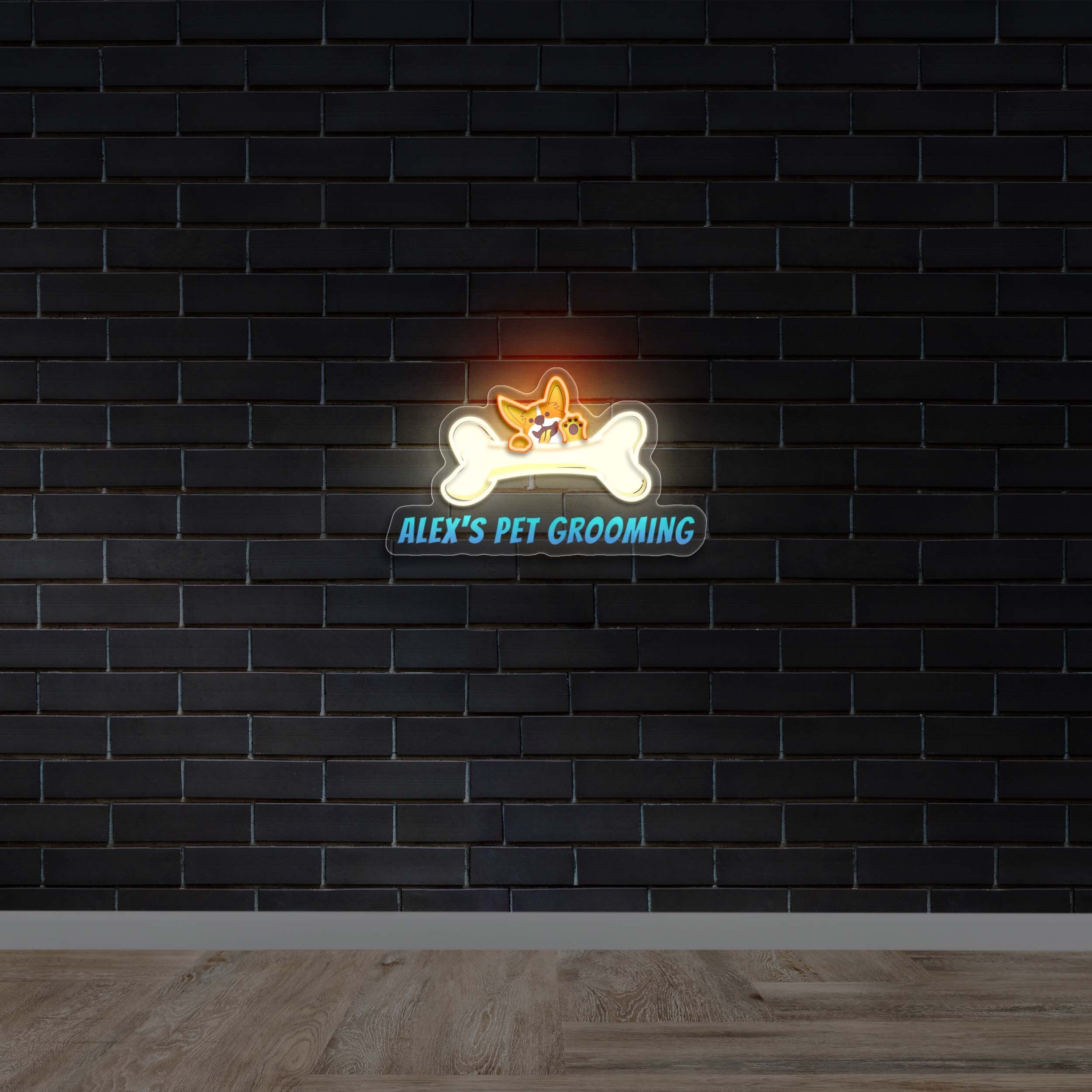 Alex’s Pet Grooming - Premium Neon Artwork