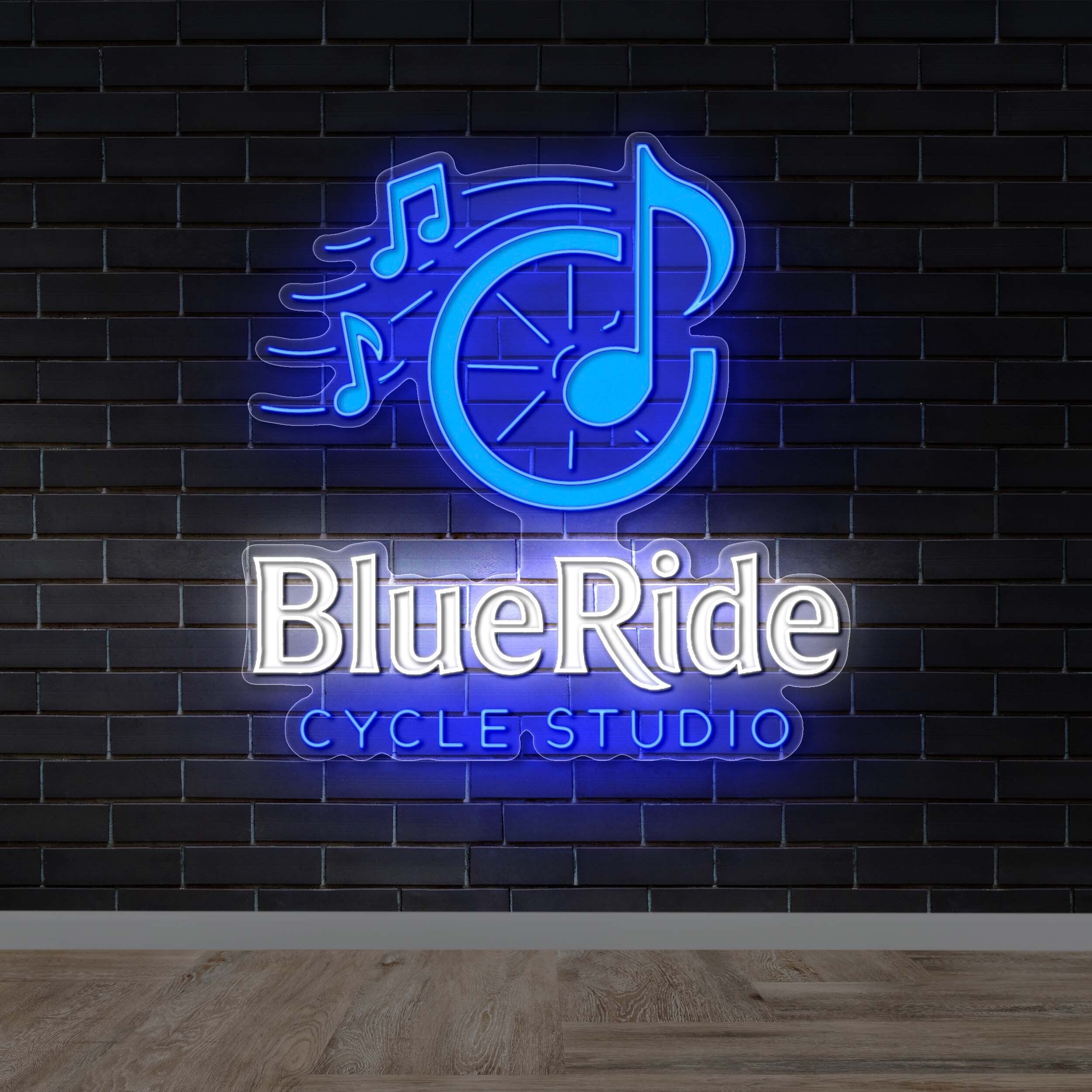 Blue Ride Cycle Studio - Premium Neon Artwork