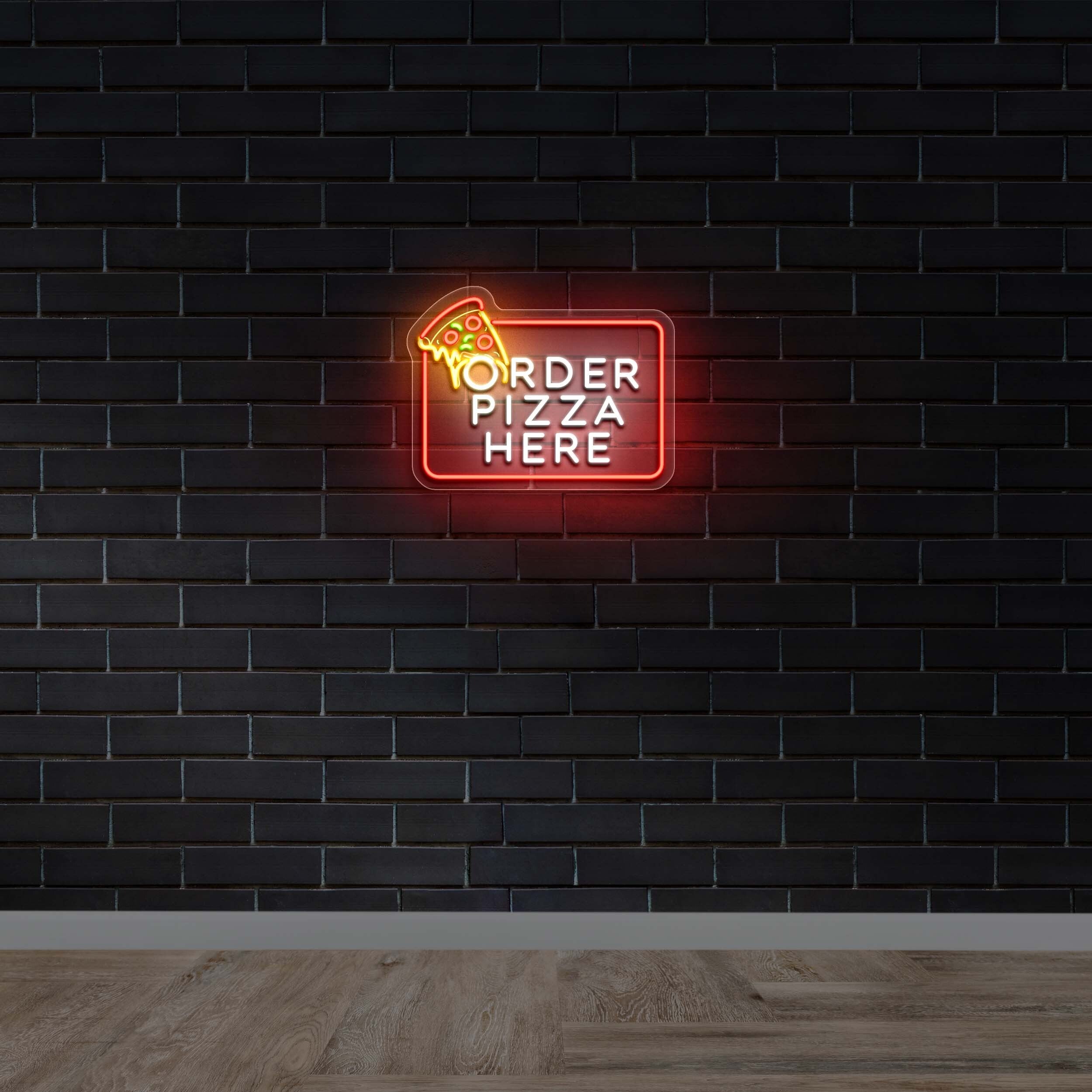 Order Pizza Here - Premium Neon Artwork
