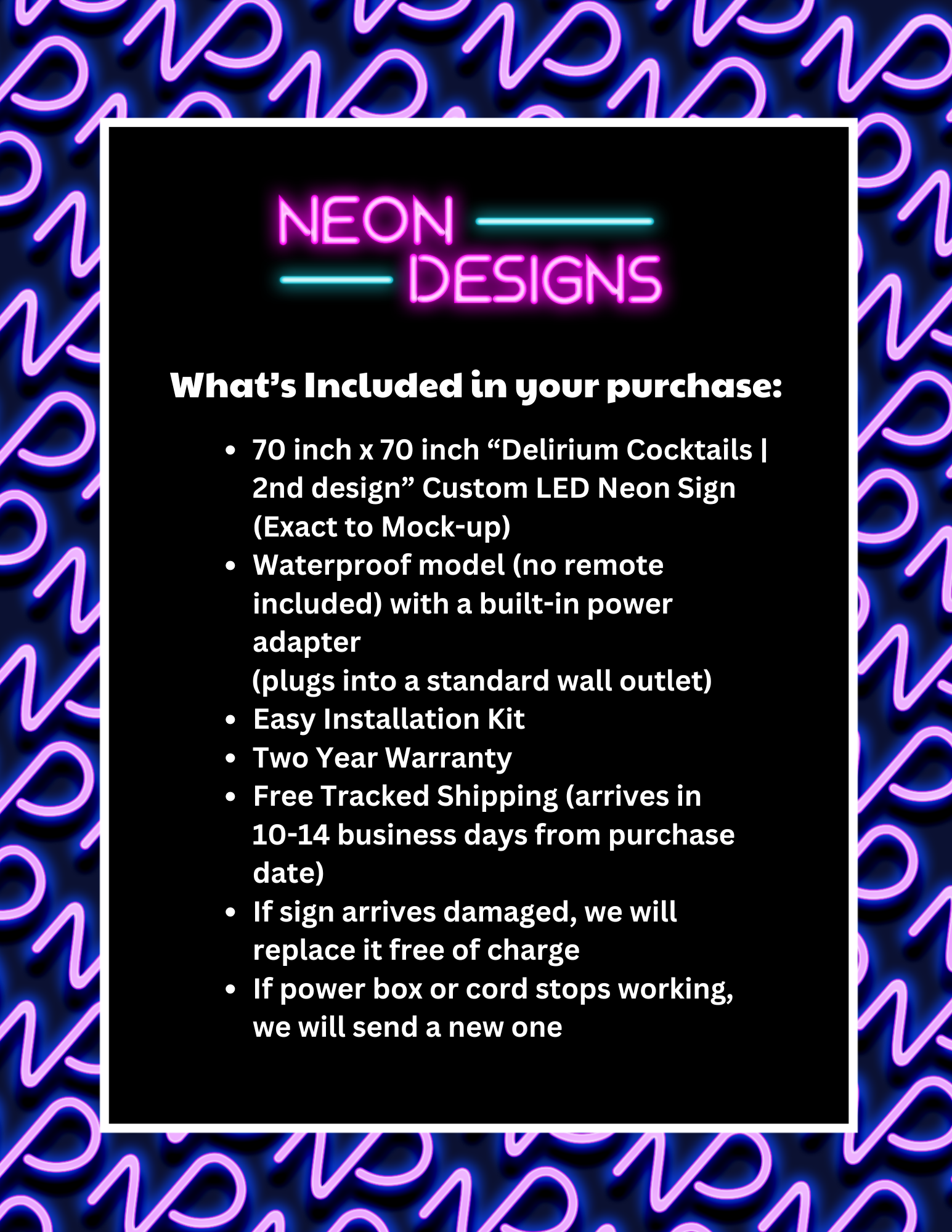 Delirium Cocktails | 2nd design - Premium Neon Artwork