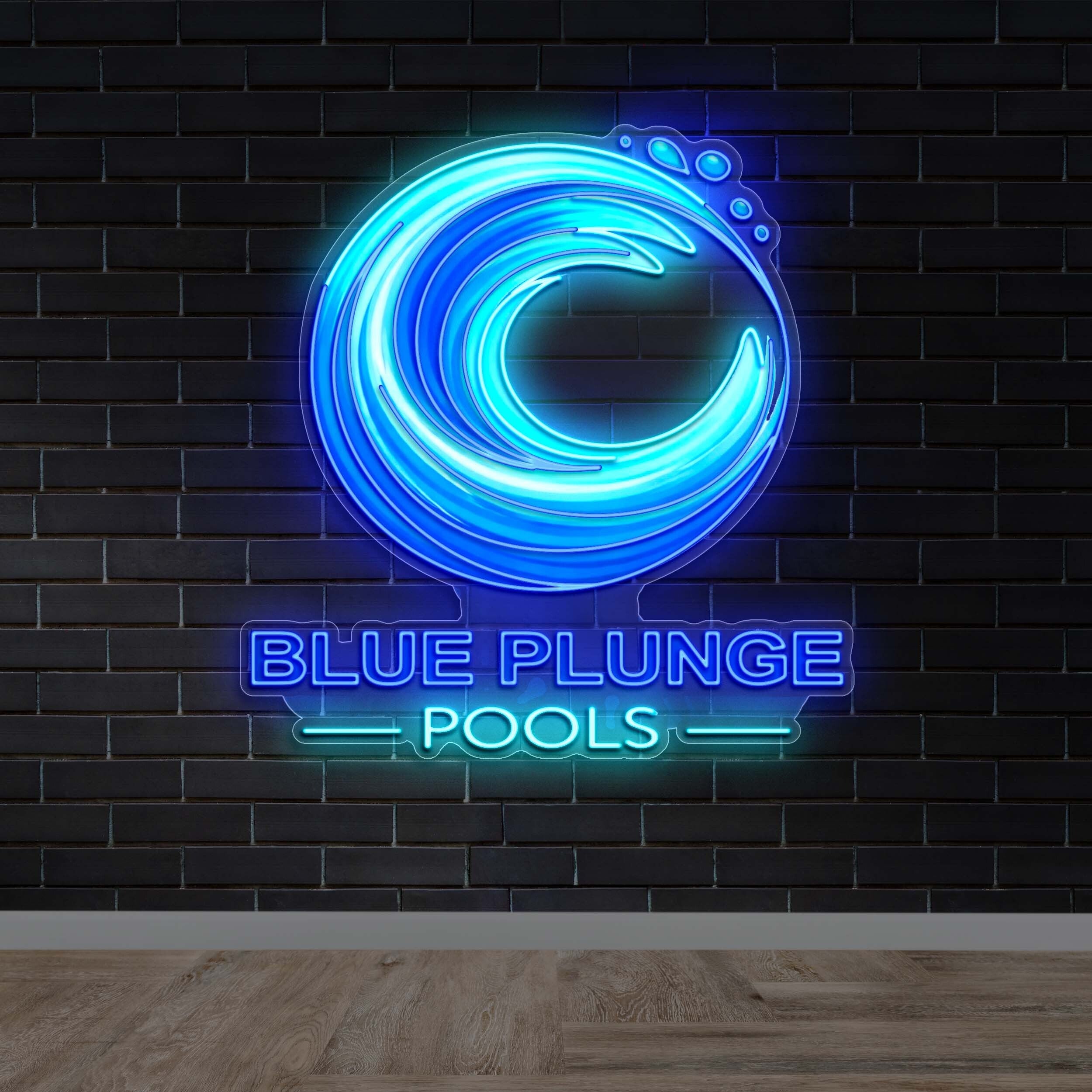 BLUE PLUNGE POOLS - Premium Neon Artwork
