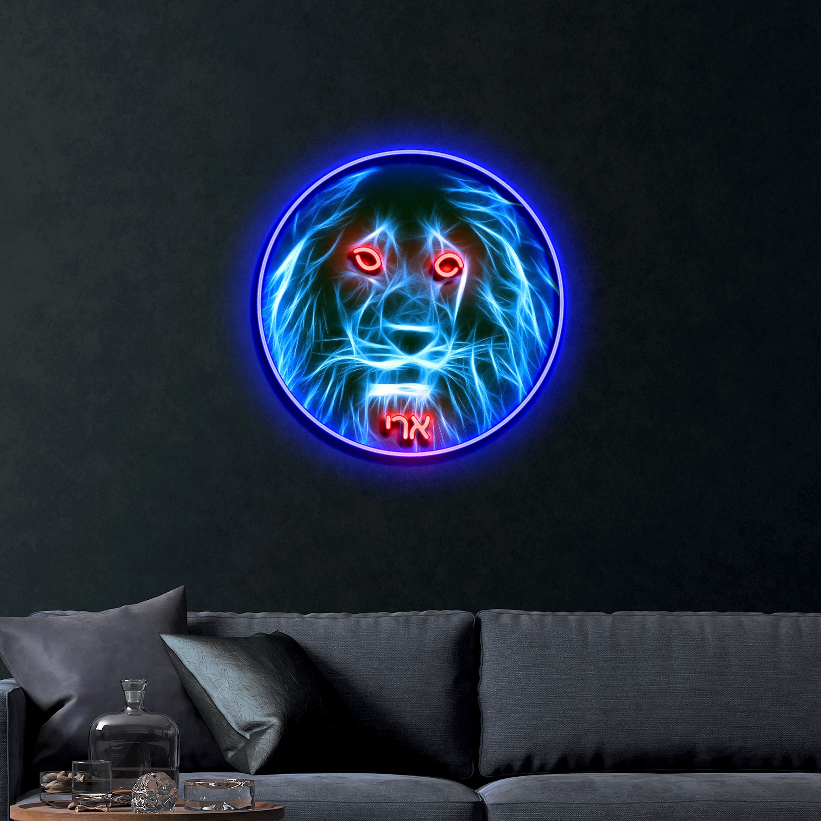ארי (Lion) – Premium Neon Artwork