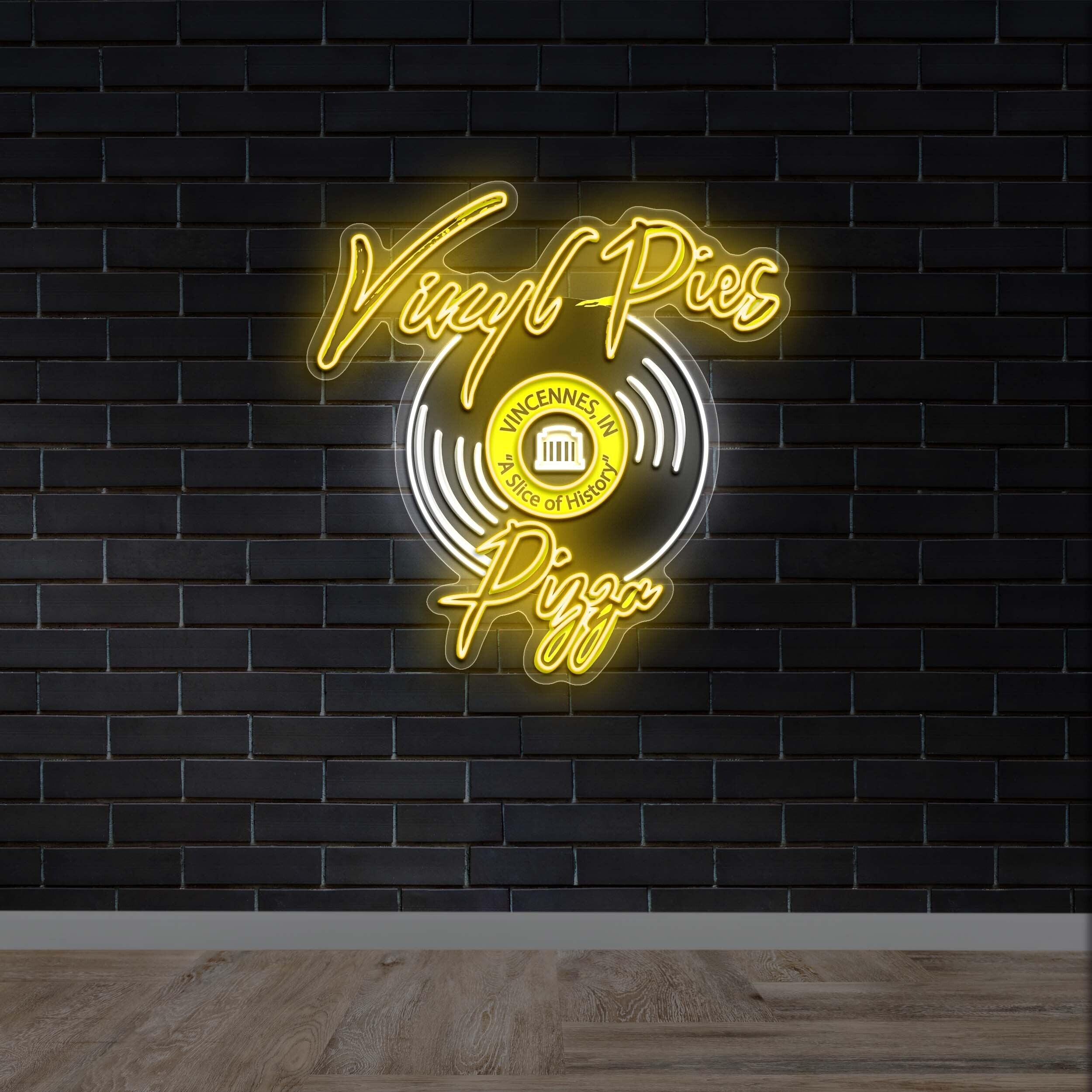 Vinyl Pies Pizza - Premium Neon Artwork