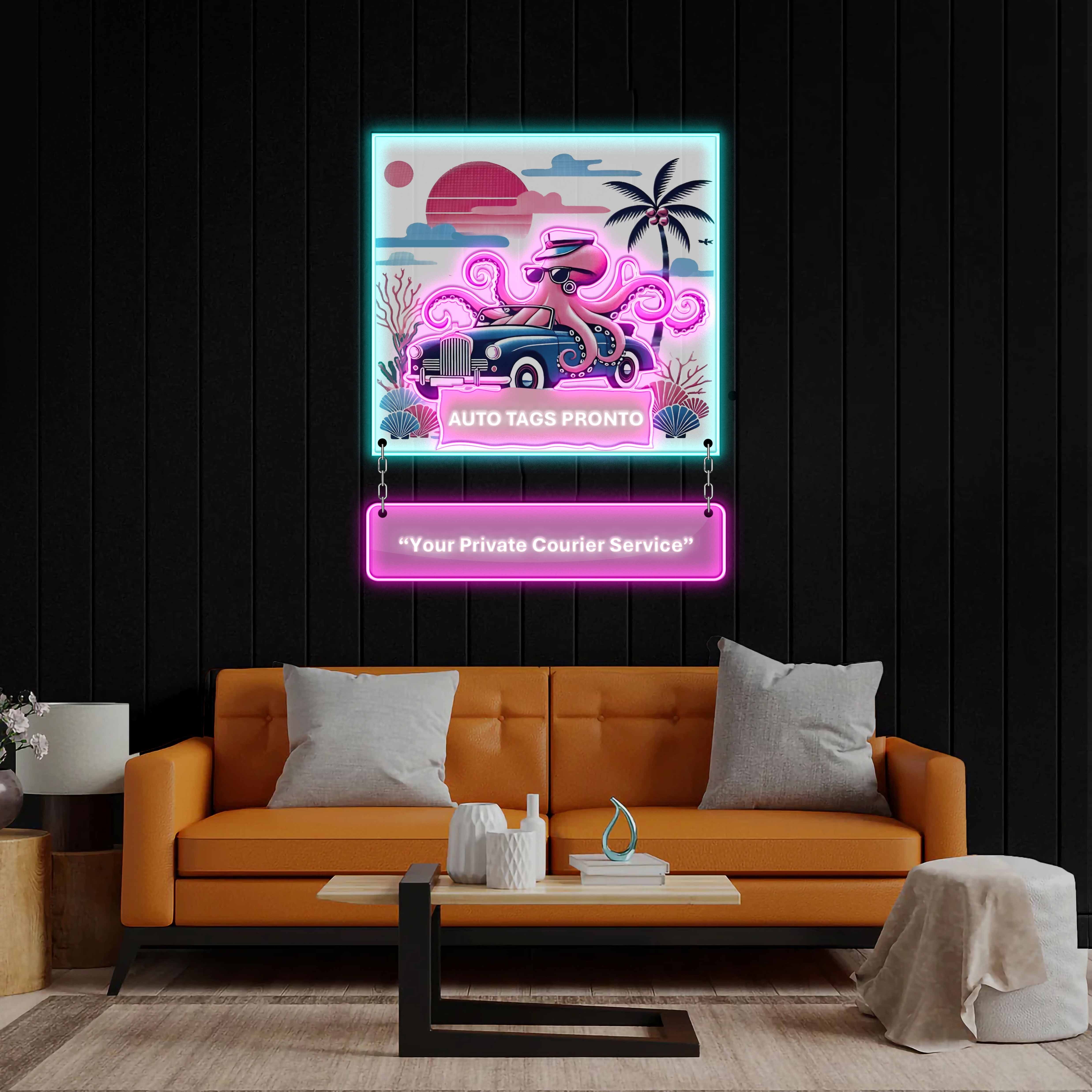 Auto Tags Pronto - Premium Neon Artwork