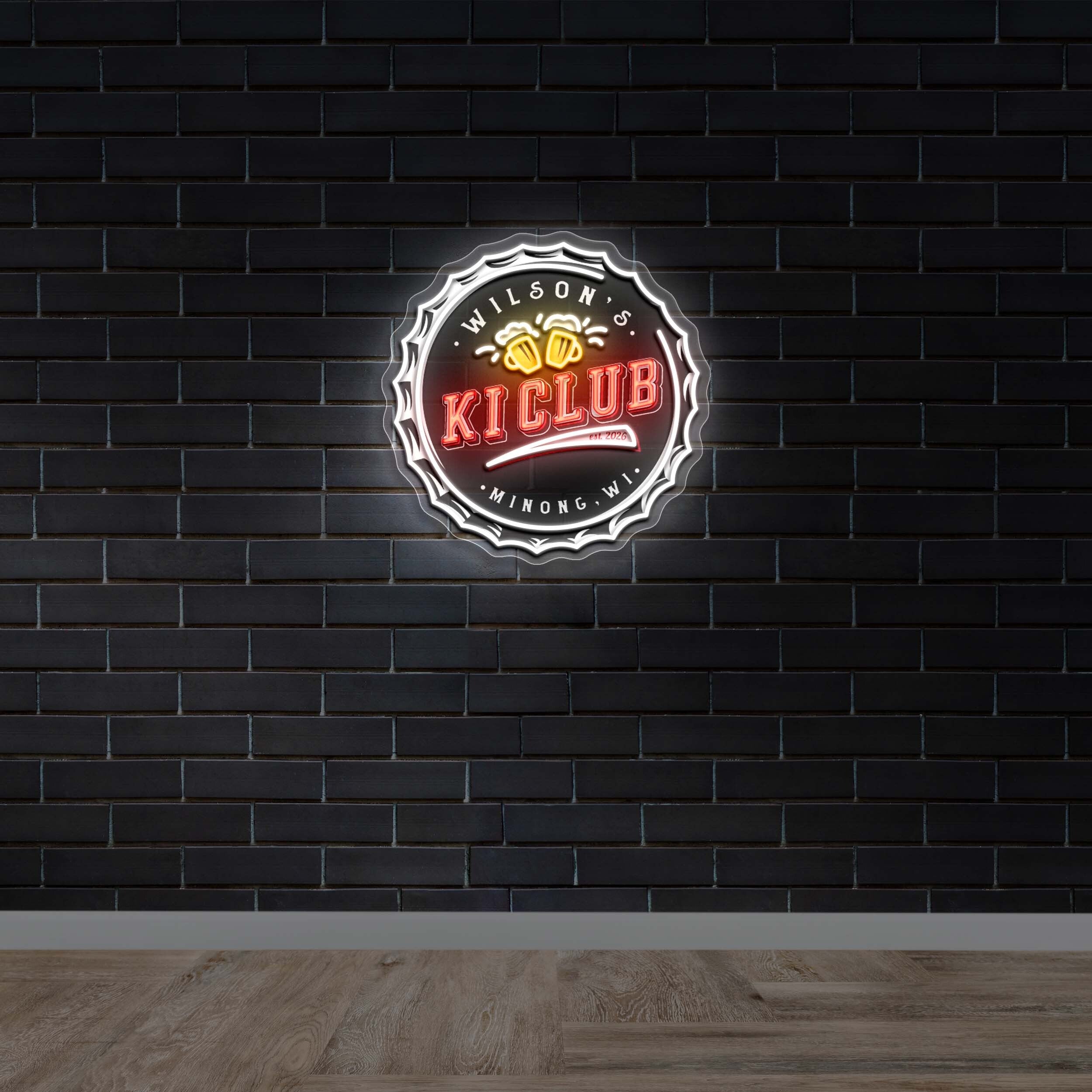 KI CLUB - Premium Neon Artwork