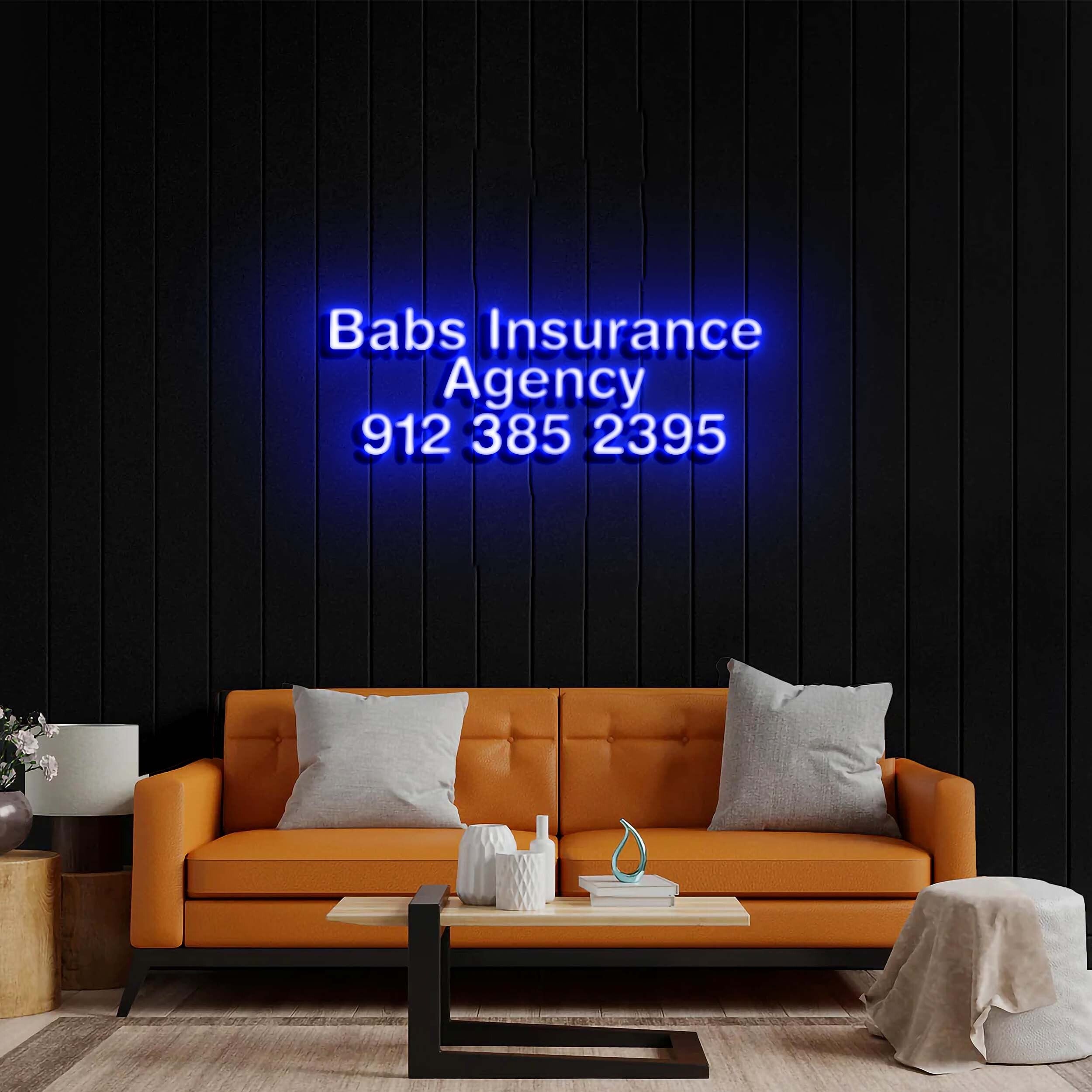 Babs Insurance Agency - Premium Neon Artwork