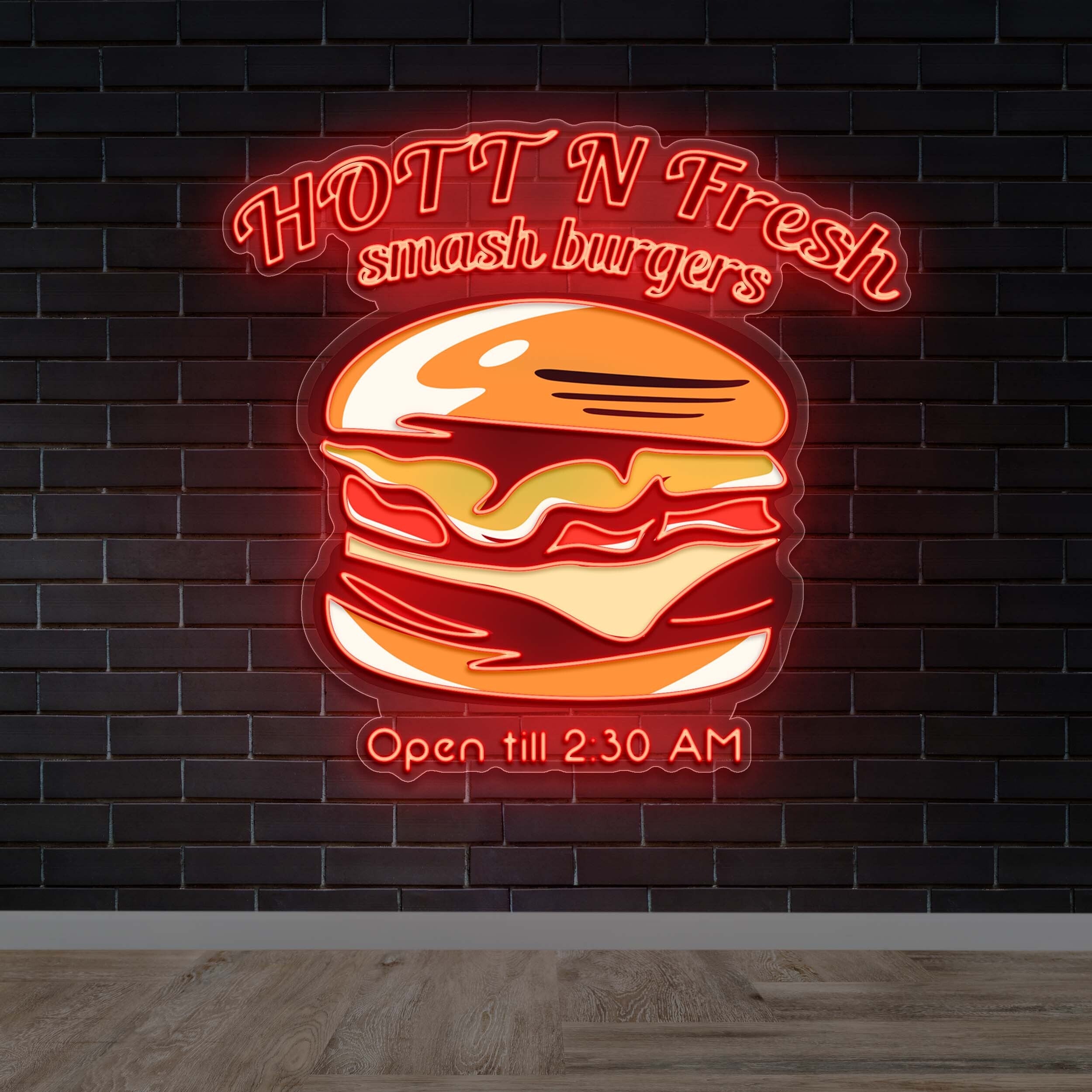 HOTT N Fresh smash burgers -
Premium Neon Artwork