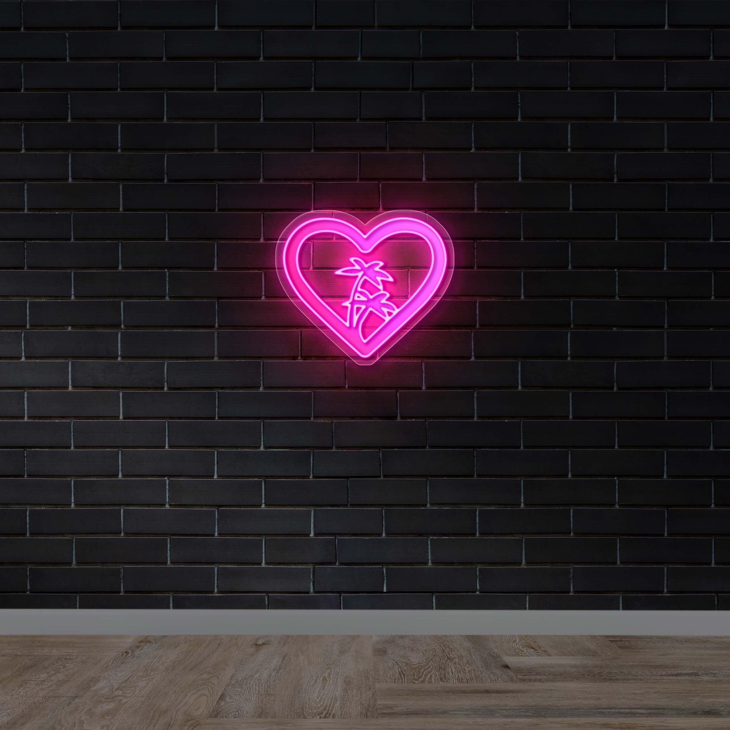 Hearts of Palm - Premium Neon Artwork
