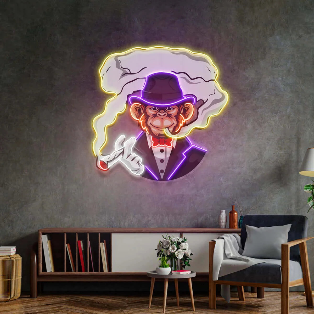 Boss Monkey - Premium Neon Artwork