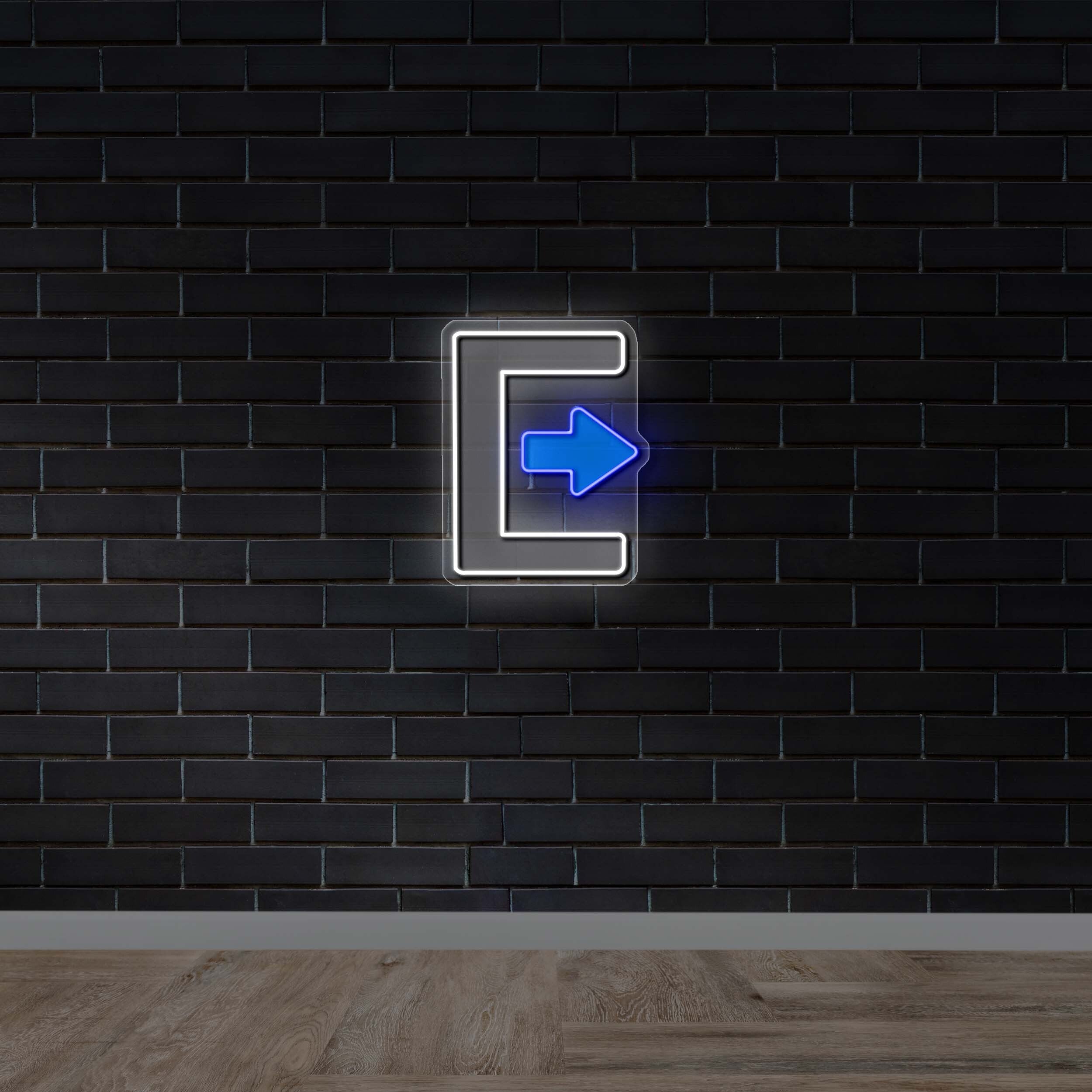 Letter E with Arrow - Premium Neon Artwork