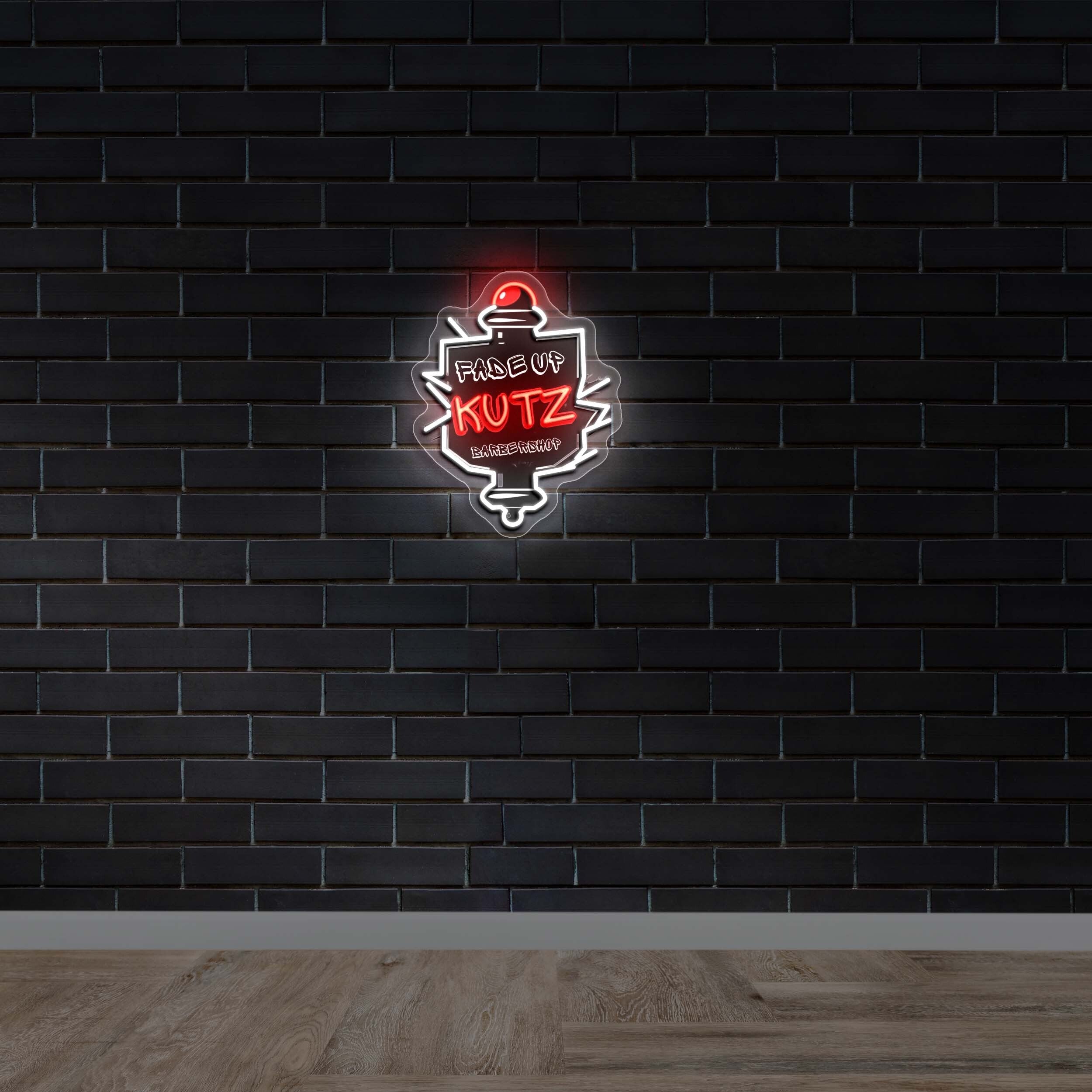 Fade Up Kutz Barbershop - Premium Neon Artwork