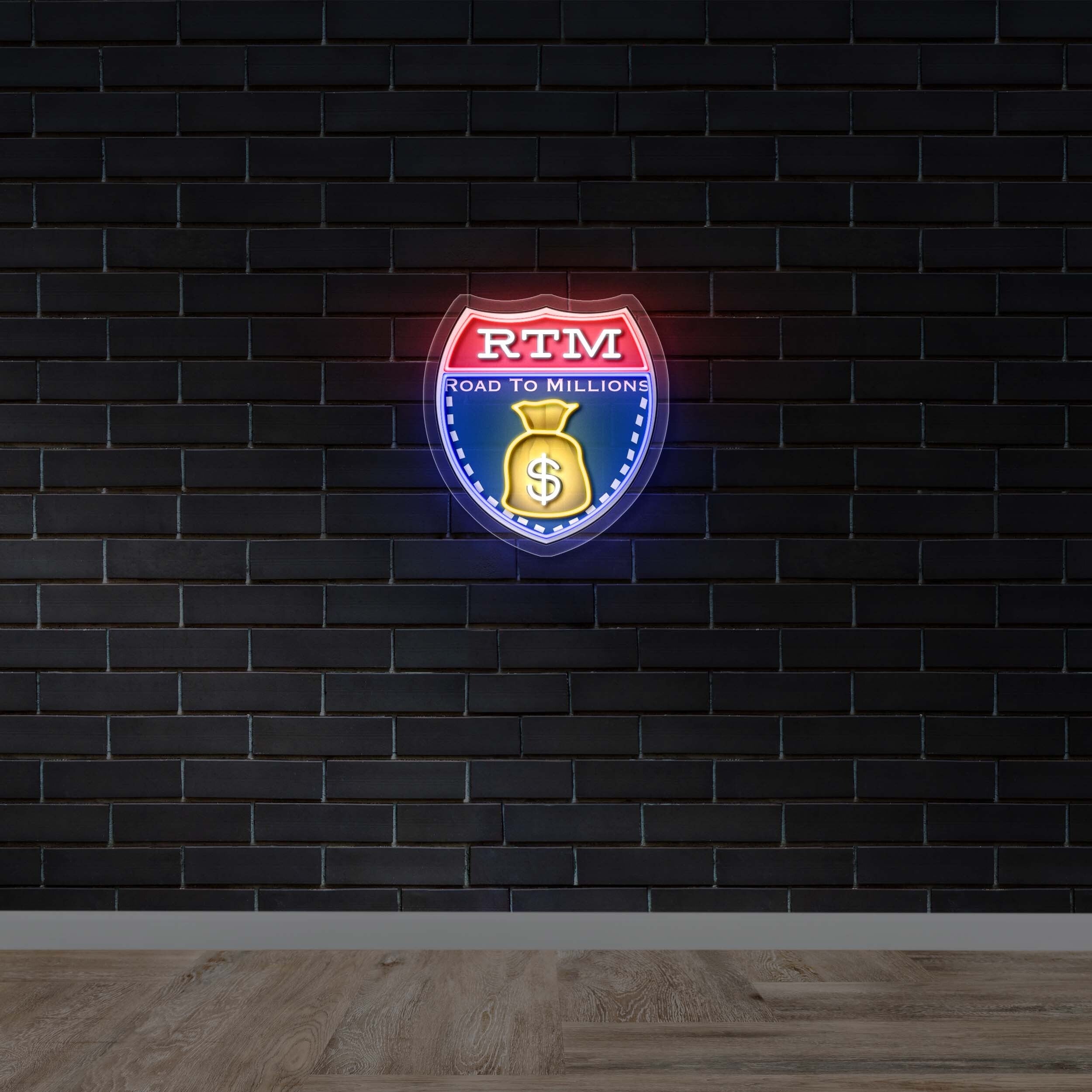 ROAD TO MILLIONS - Premium Neon Artwork