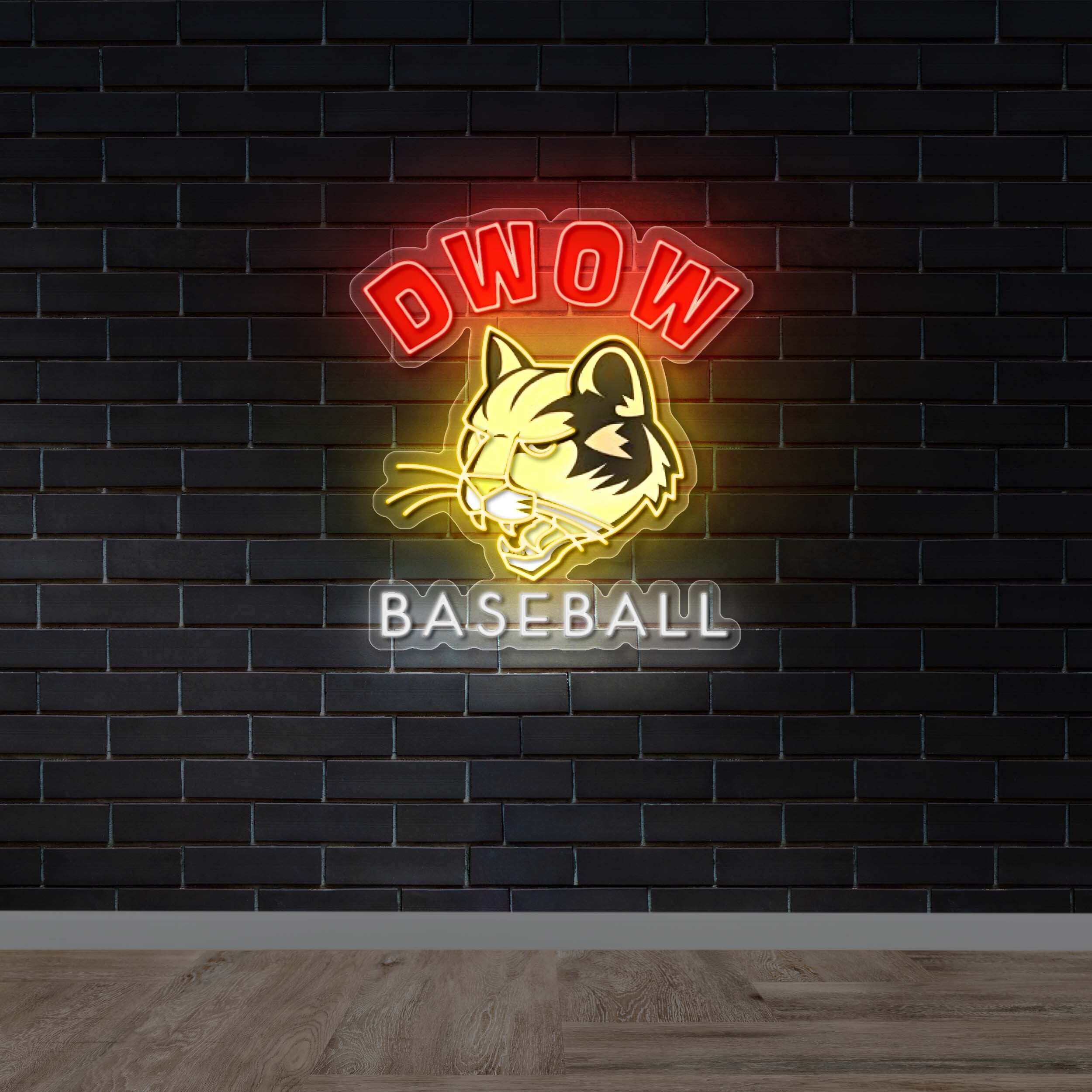 D WOW BASEBALL - Premium Neon Artwork