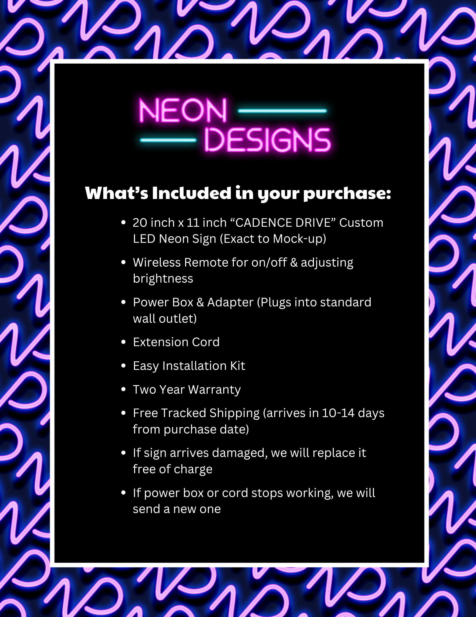 CADENCE DRIVE - Premium Neon Artwork