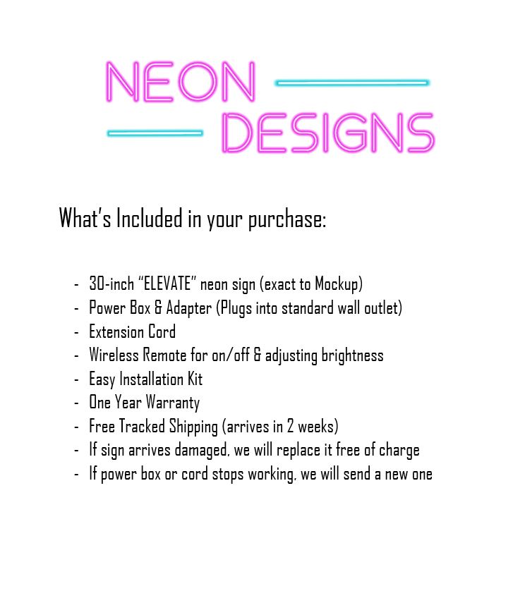 ELEVATE - Premium Neon Artwork