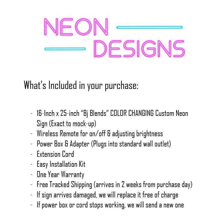 Bj Blends - Premium Neon Artwork