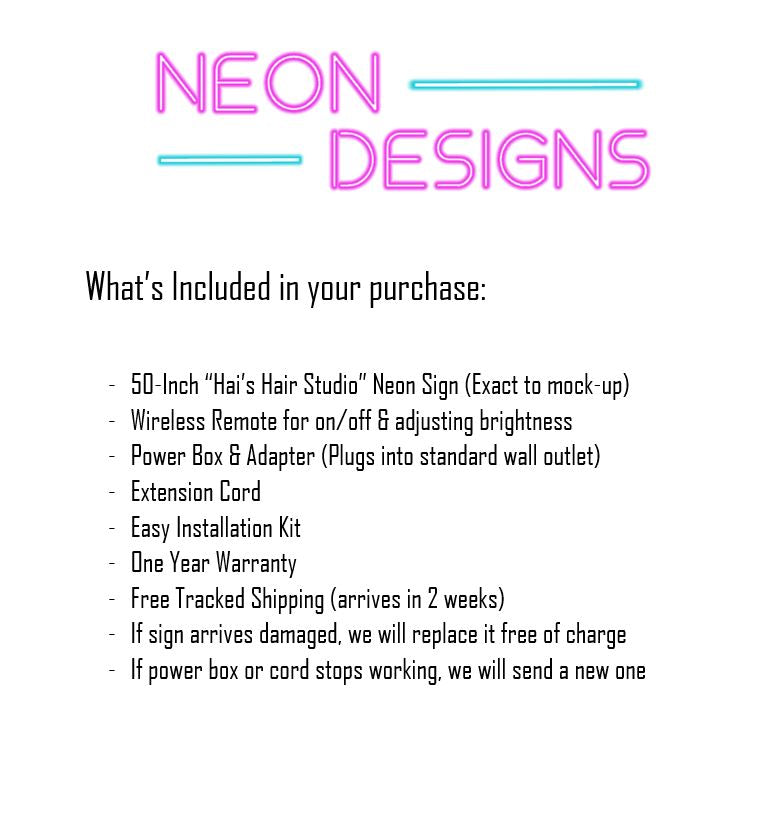 Hai's Hair Studio - Premium Neon Artwork