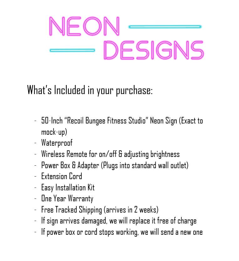 RECOIL Bungee Fitness Studio - Premium Neon Artwork