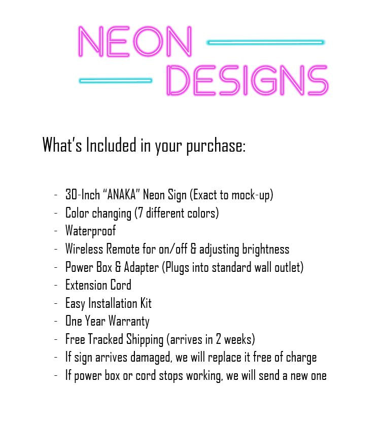 ANAKA - Premium Neon Artwork