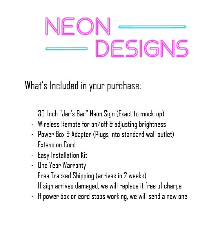 Jer's Bar - Premium Neon Artwork