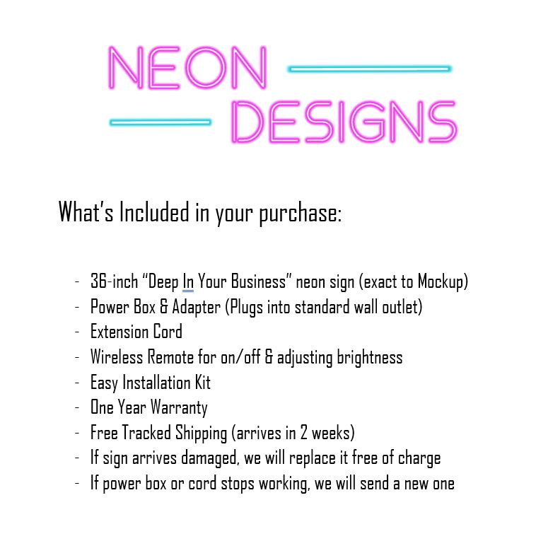 Deep In Your Business - Premium Neon Artwork