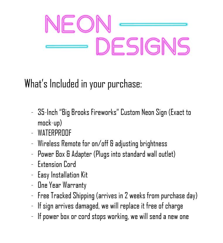 Big Brooks Fireworks - Premium Neon Artwork