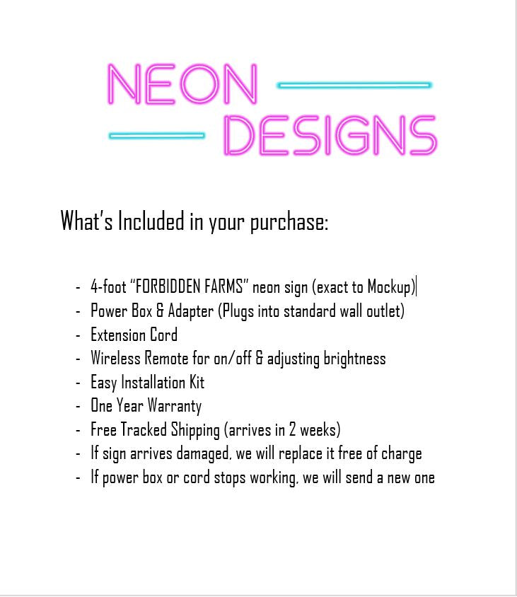 FORBIDDEN FARMS - Premium Neon Artwork