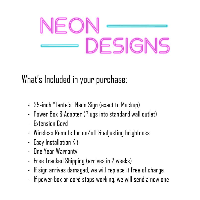 Tante's - Premium Neon Artwork