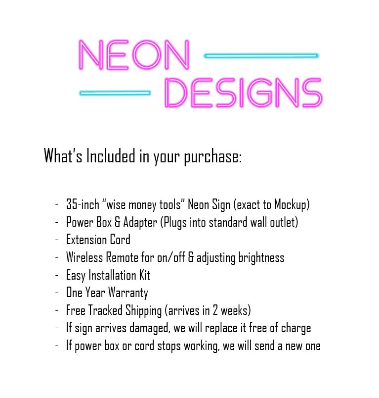 wise money tools - Premium Neon Artwork