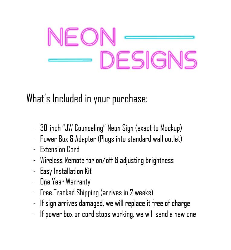 JW Counseling - Premium Neon Artwork