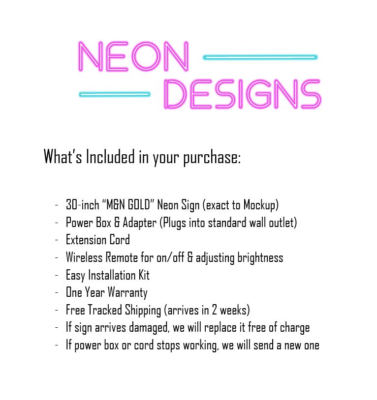 M&N GOLD - Premium Neon Artwork