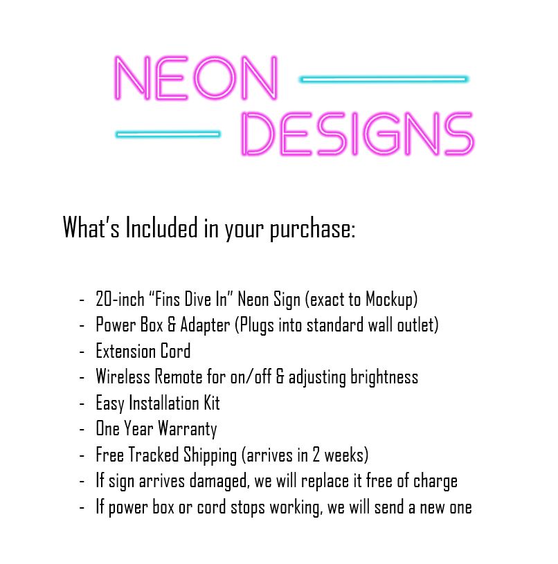 Fins Dive In - Premium Neon Artwork