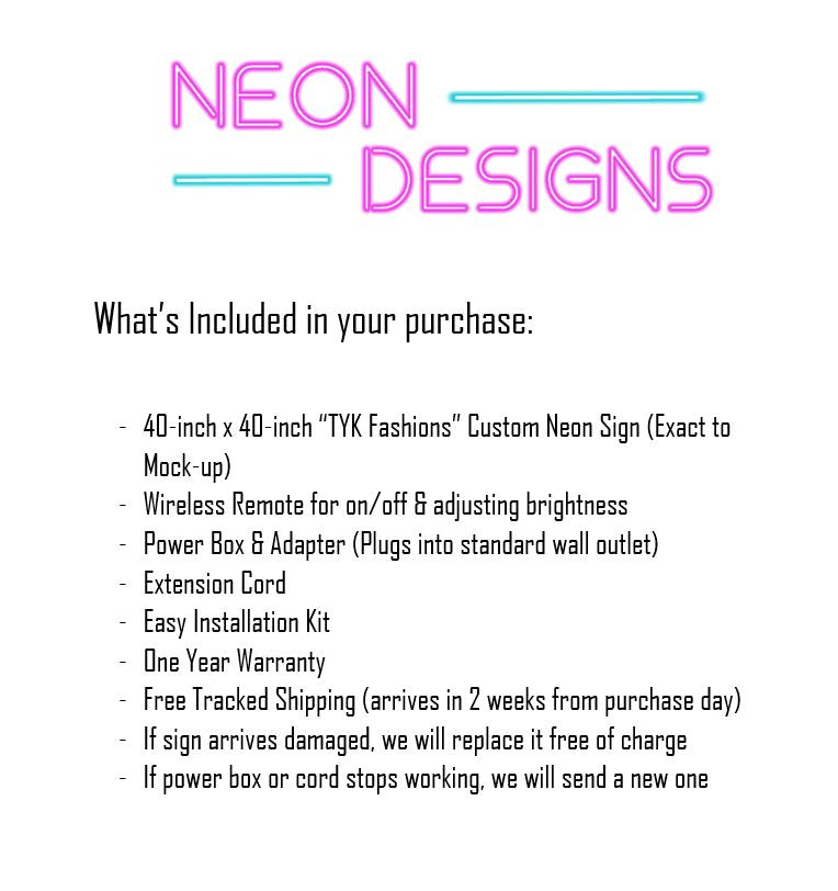 TYK Fashions - Premium Neon Artwork