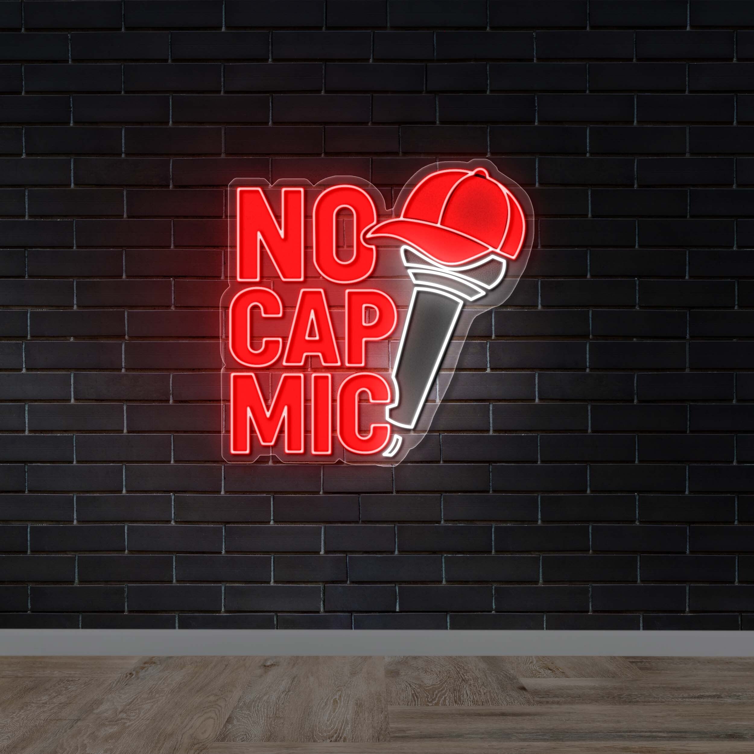 NO CAP MIC - Premium Neon Artwork
