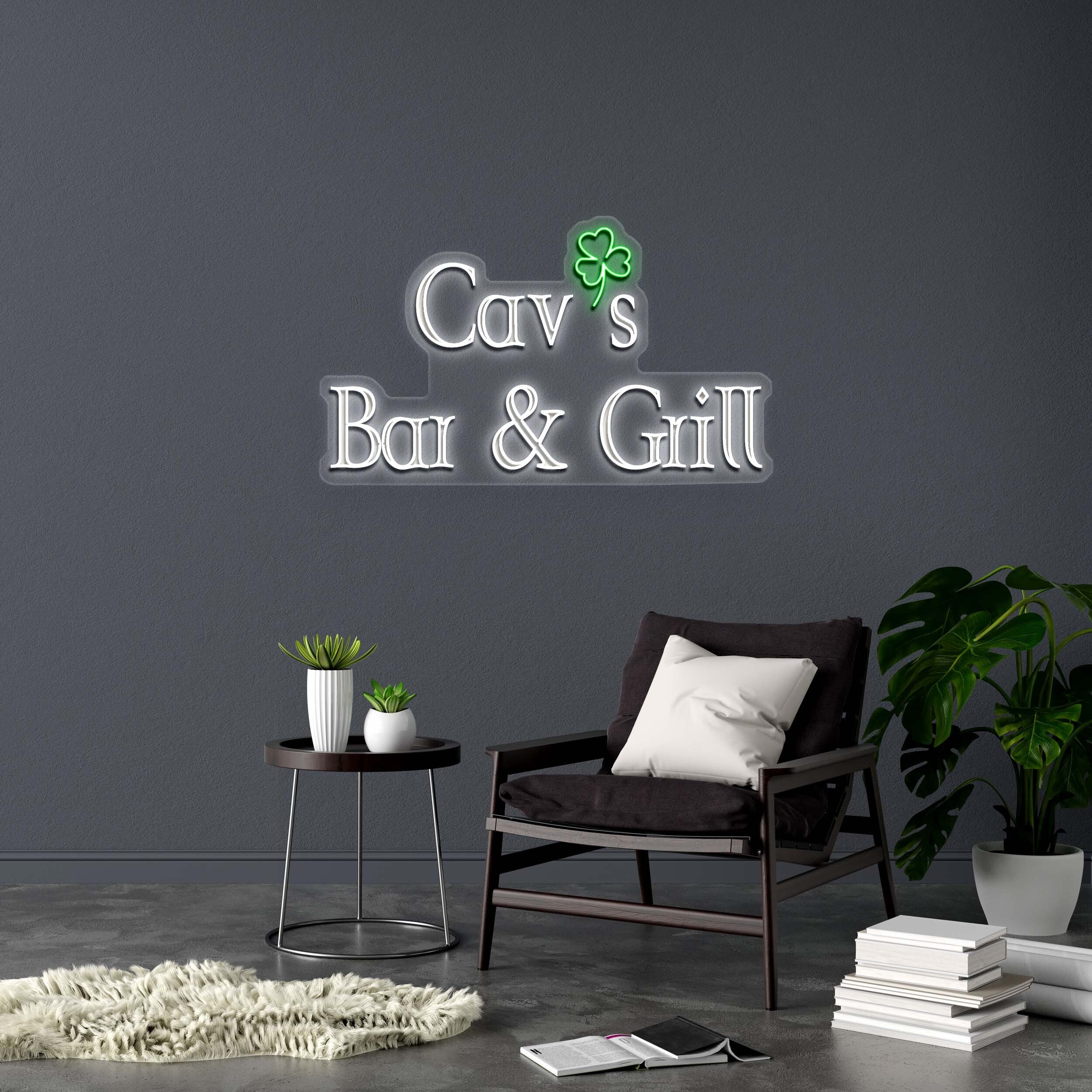 Cav's Bar & Grill (Celtic font) - Premium Neon Artwork