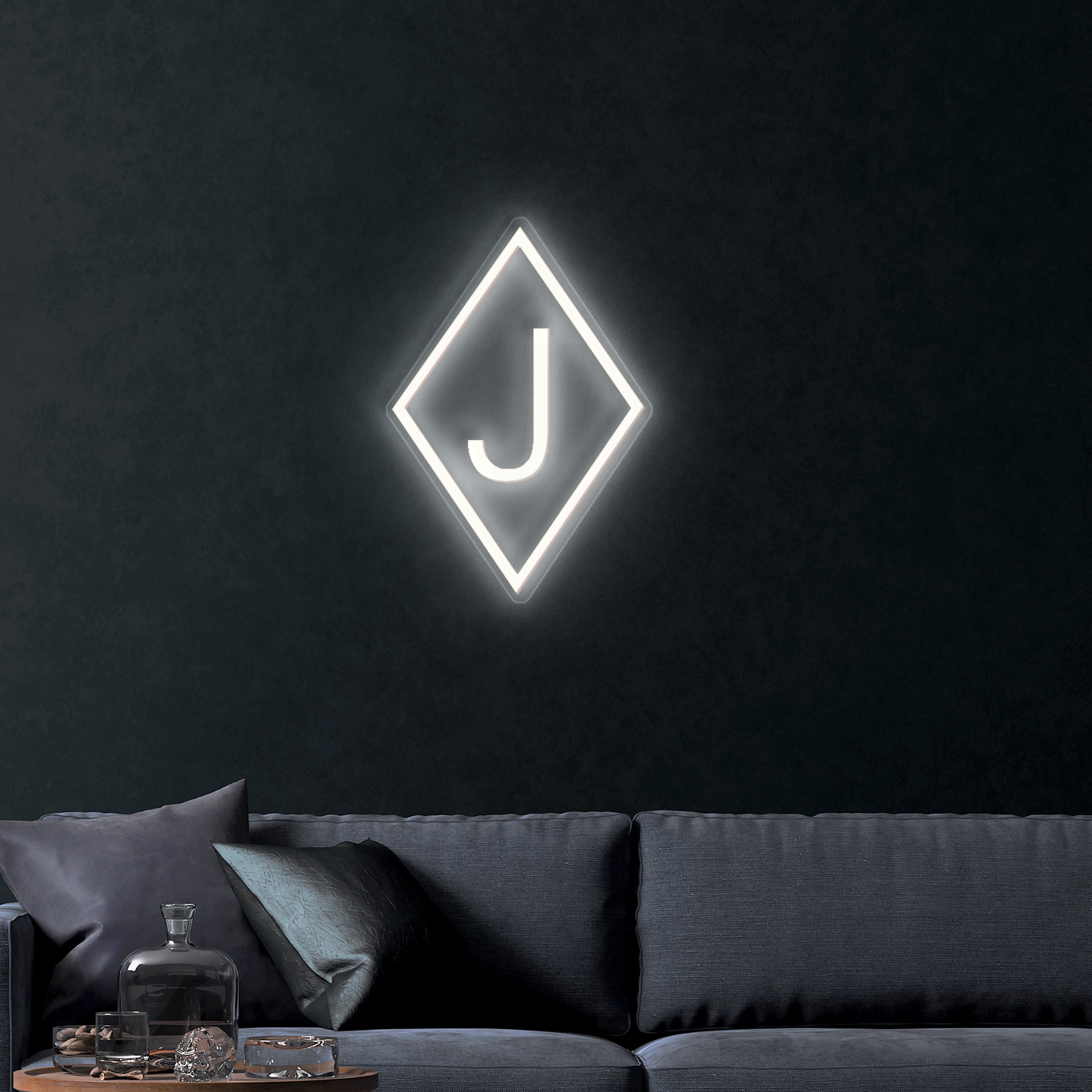 Diamond with a J – Premium Neon Artwork