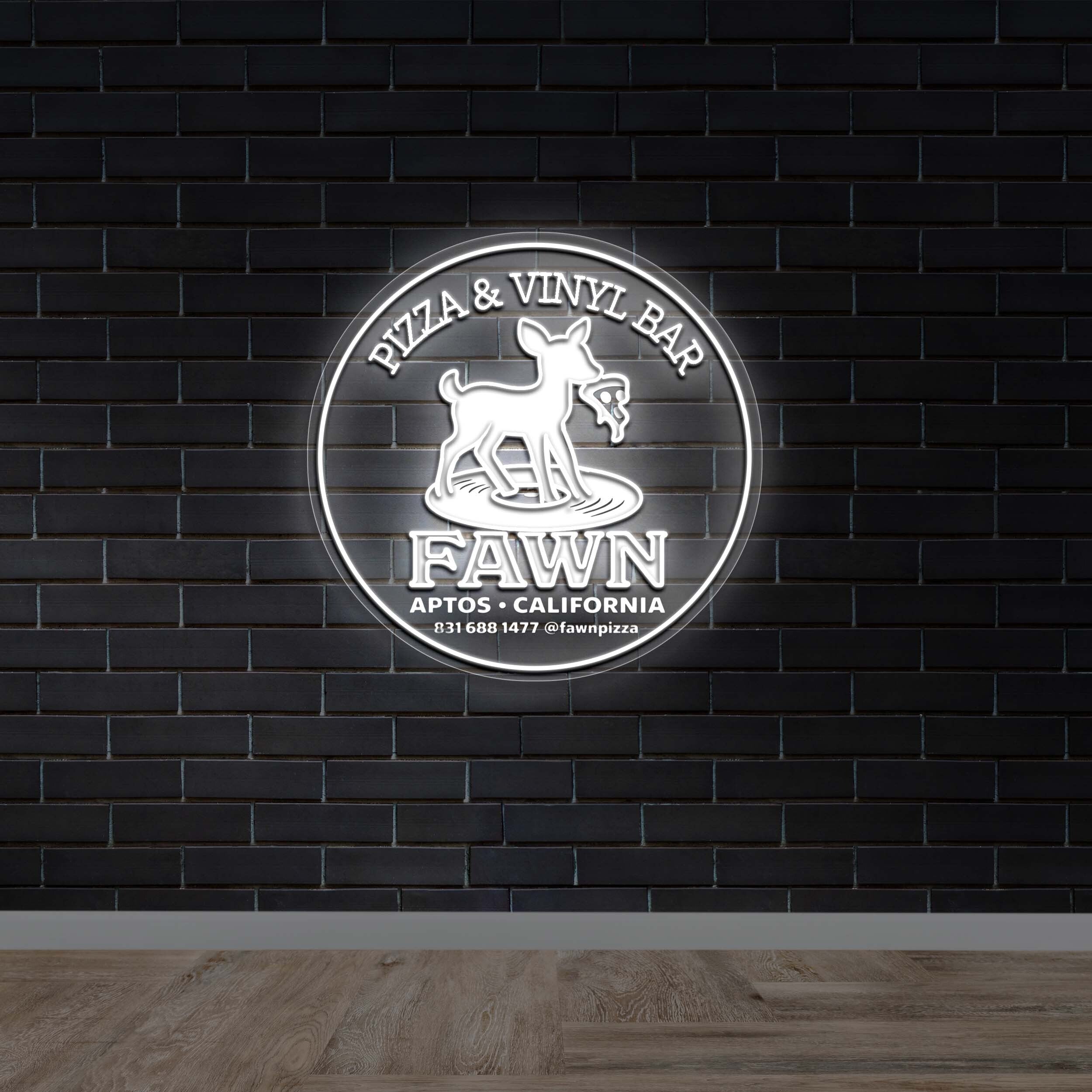 Fawn Pizza & Vinyl Bar - Premium Neon Artwork