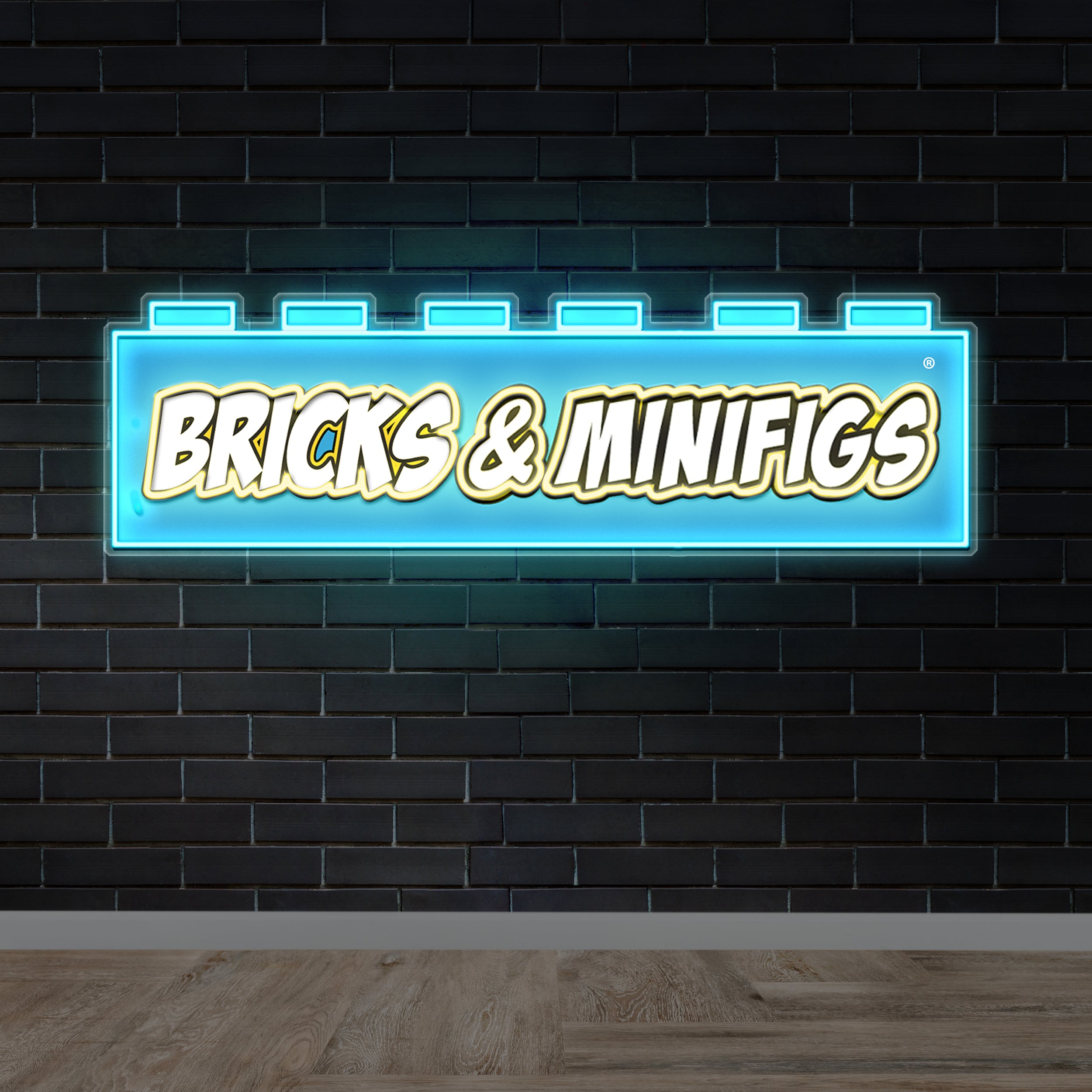 BRICKS & MINIFIGS - Premium Neon Artwork