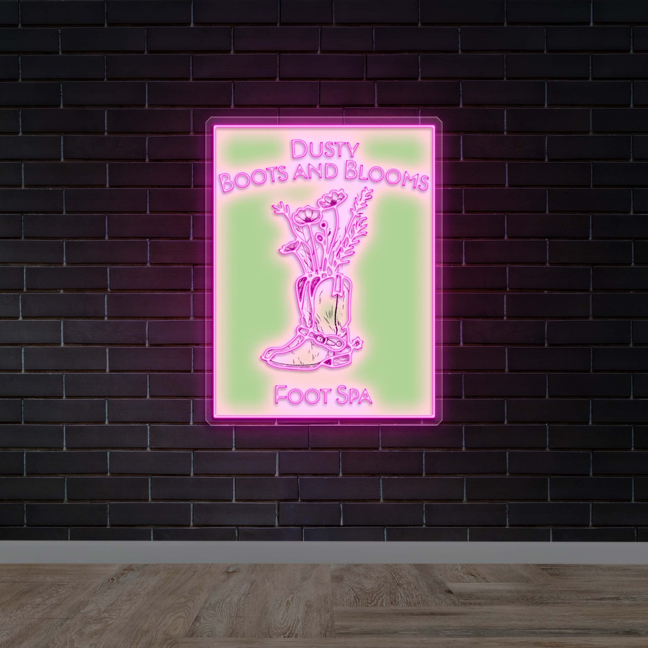 DUSTY BOOTS AND BLOOMS FOOT SPA - Premium Neon Artwork