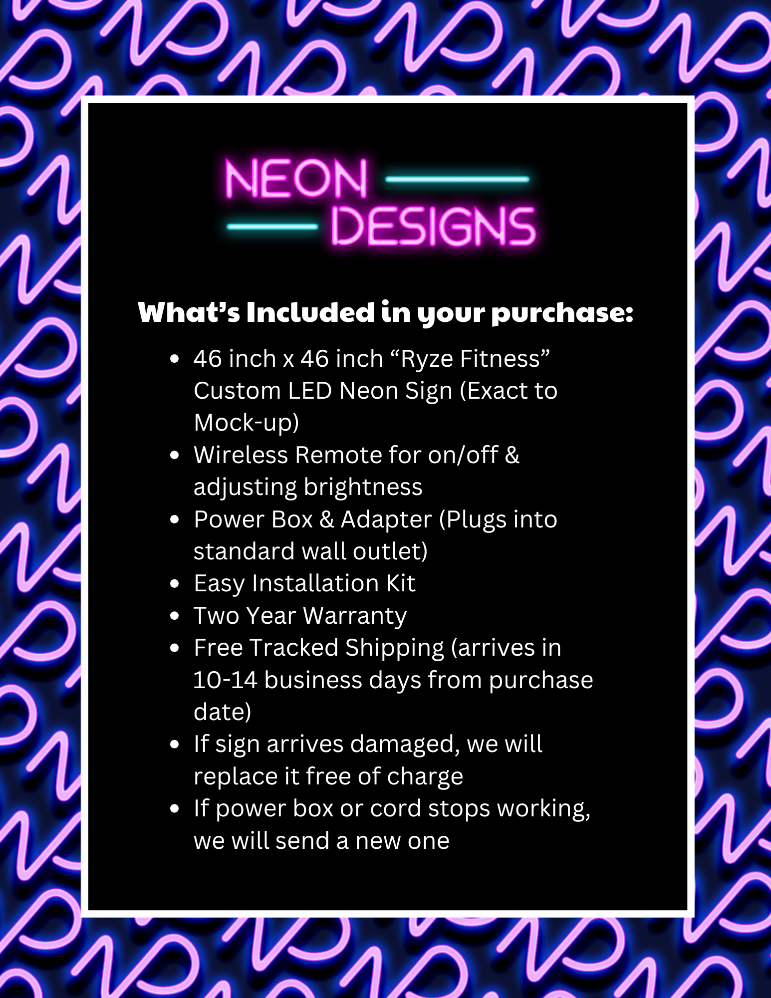Ryze Fitness - Premium Neon Artwork