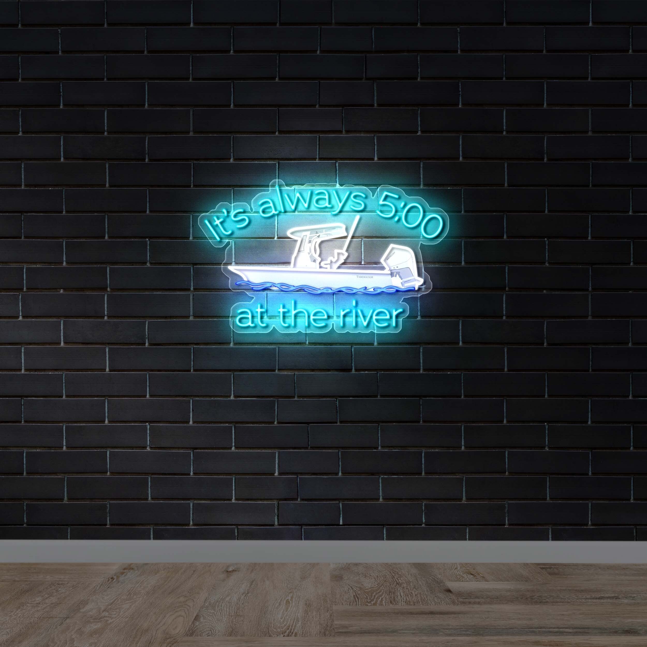 It's always 5:00 at the river - Premium Neon Artwork