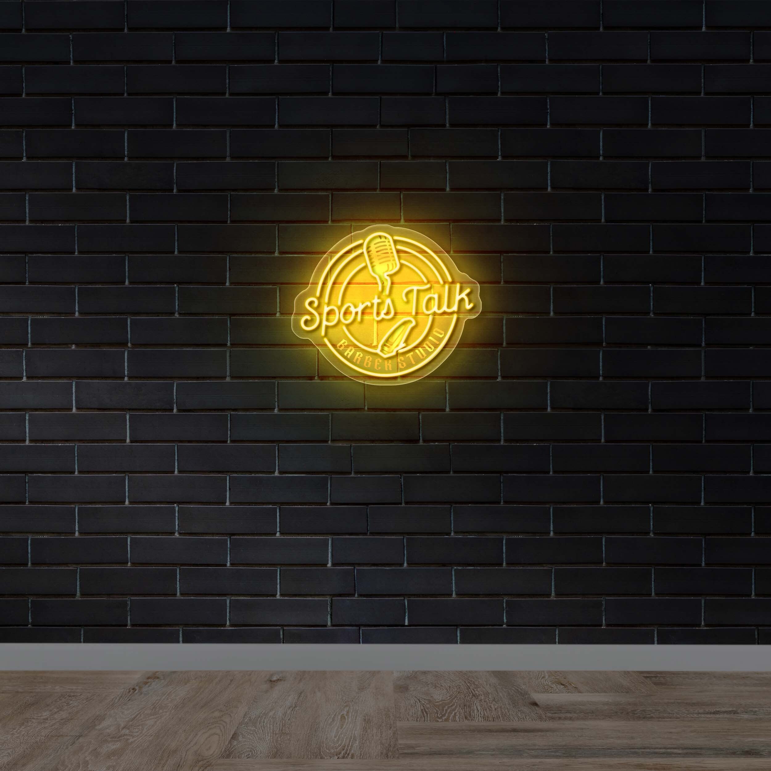 Sports Talk Barber Studio - Premium Neon Artwork