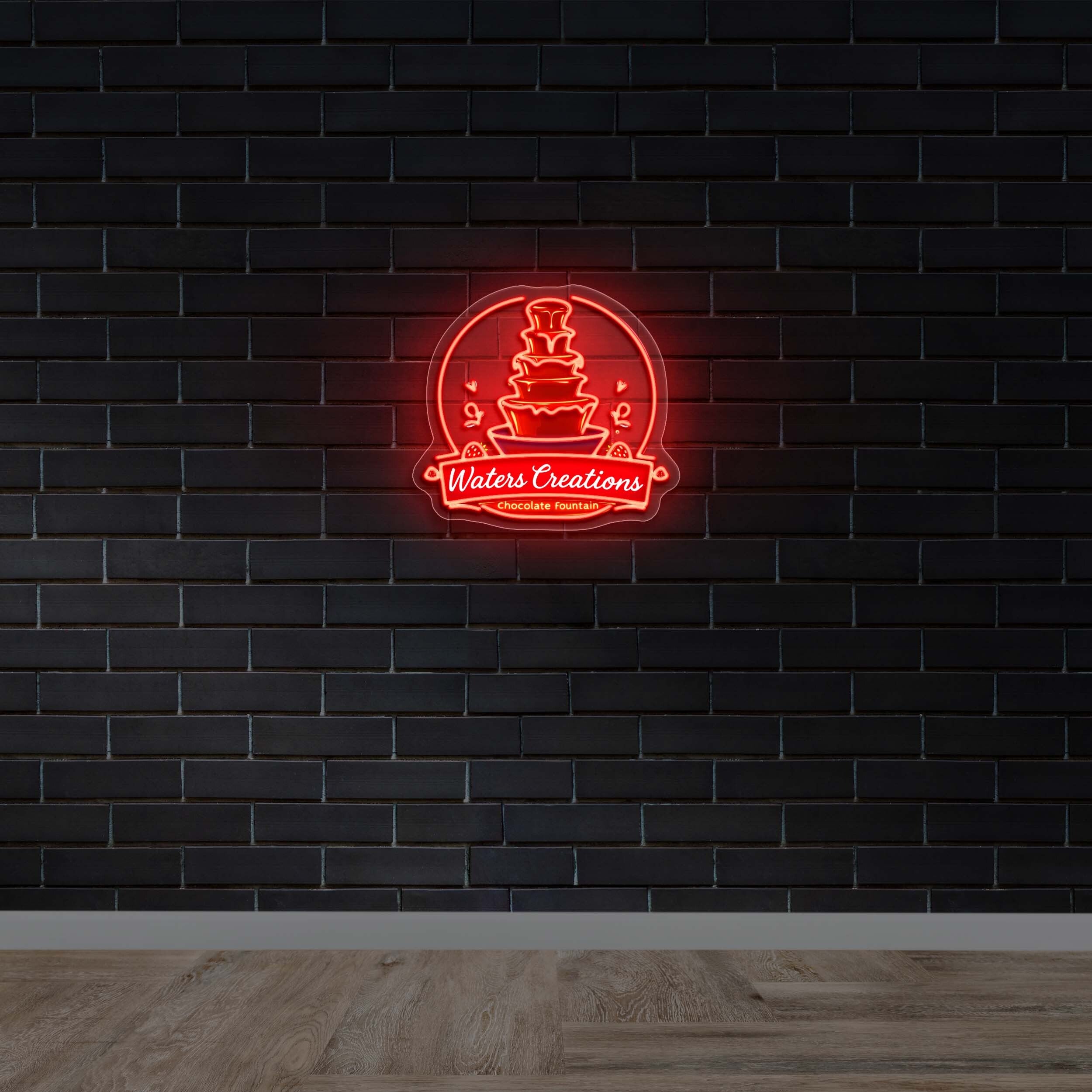 Waters Creations Chocolate Fountain - Premium Neon Artwork