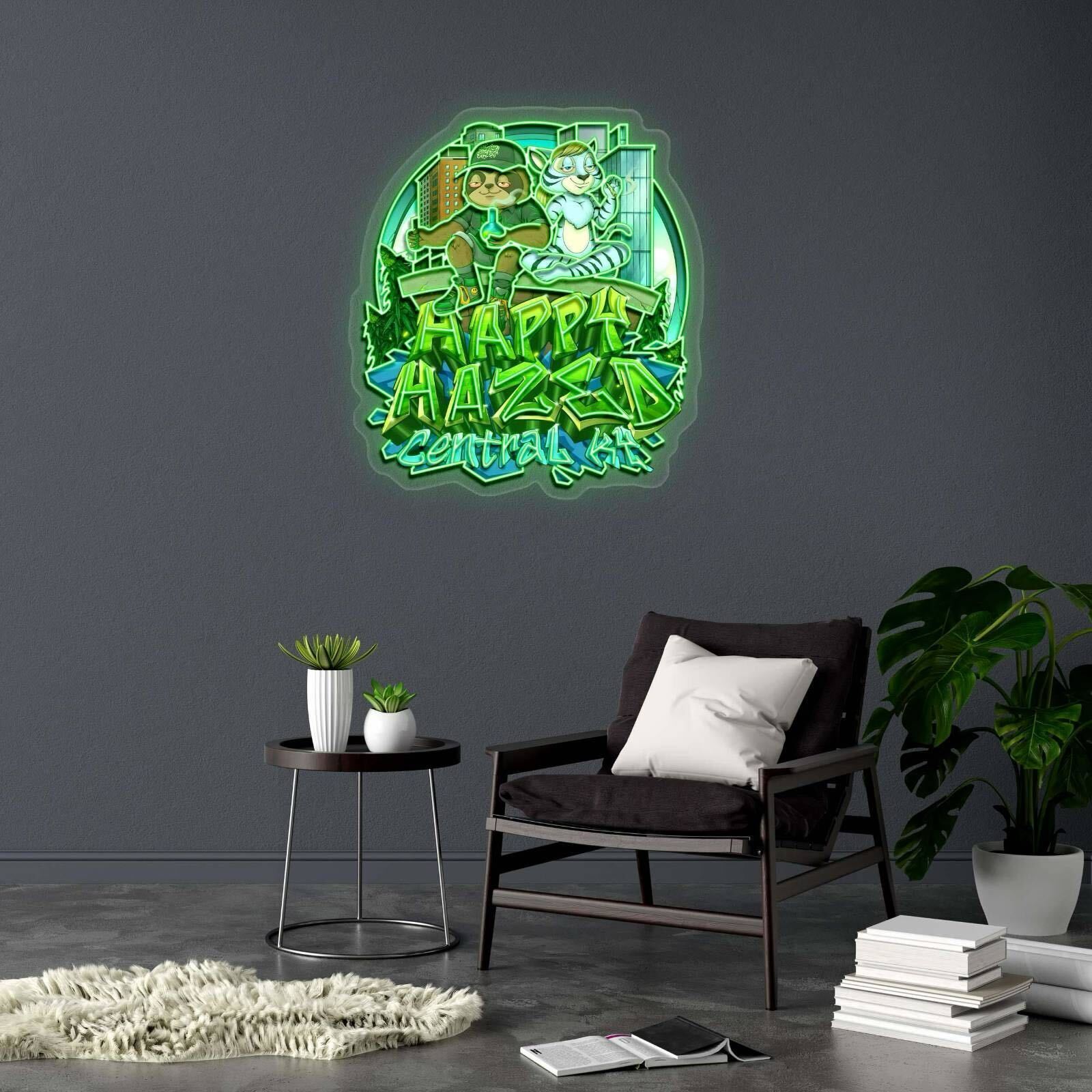 HAPPY HAZED - Premium Neon Artwork