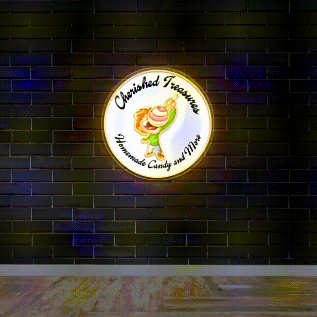 Cherished Treasure Homemade Candy and More - Premium Neon Artwork
