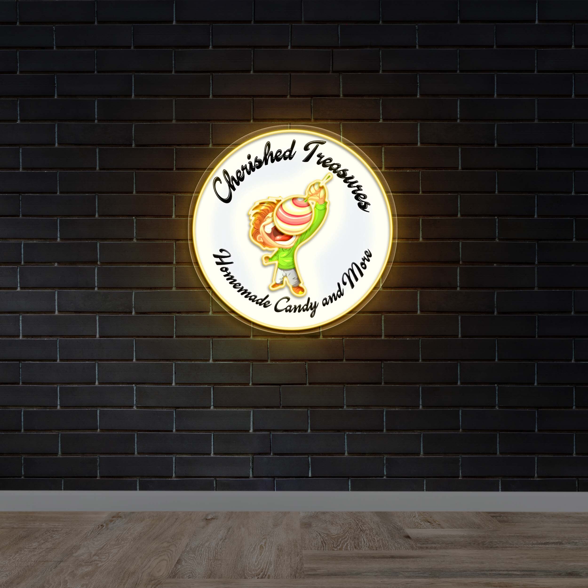 Cherished Treasure Homemade Candy and More - Premium Neon Artwork